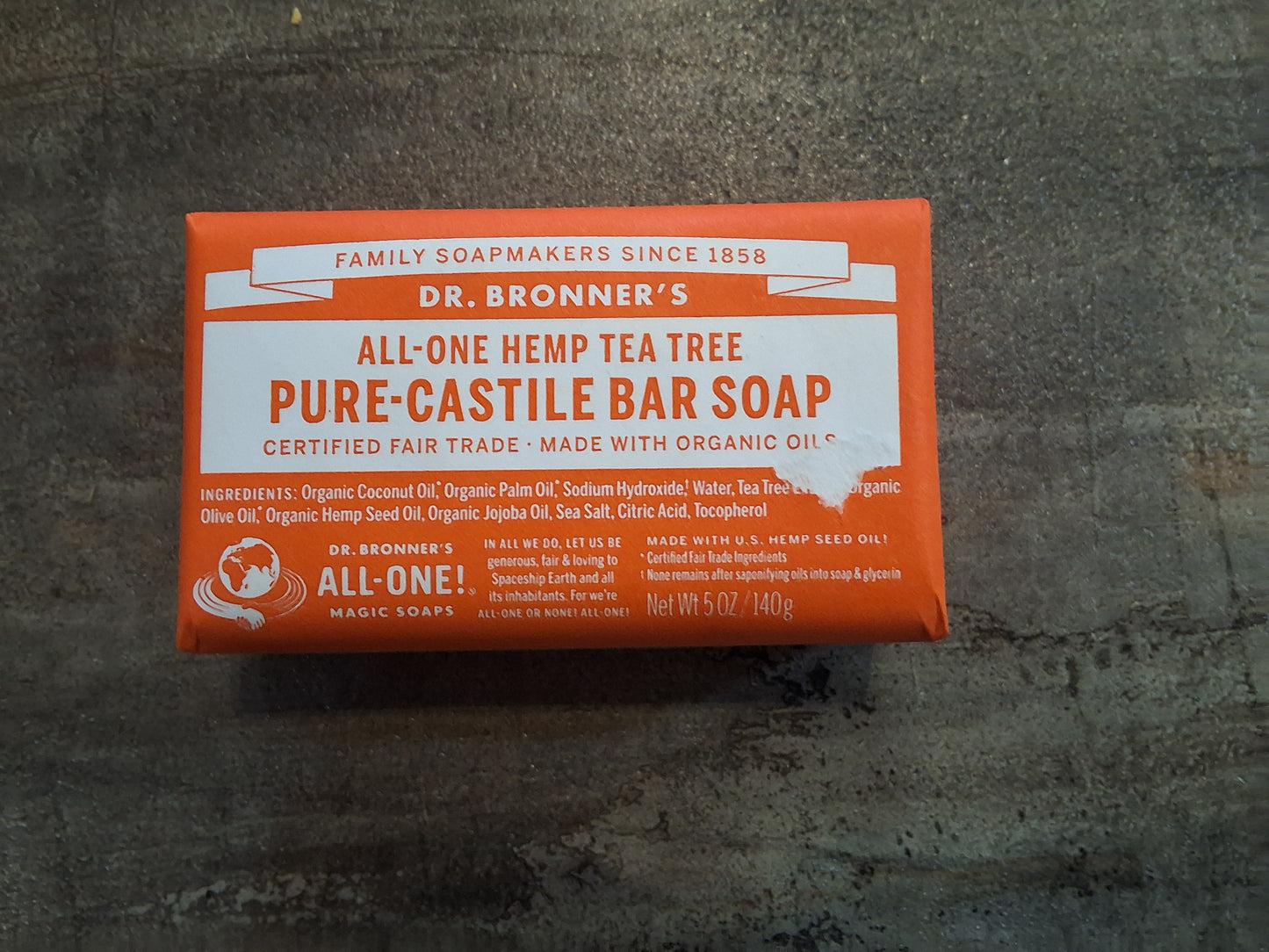 Dr Bronners Castile bar soap 5oz