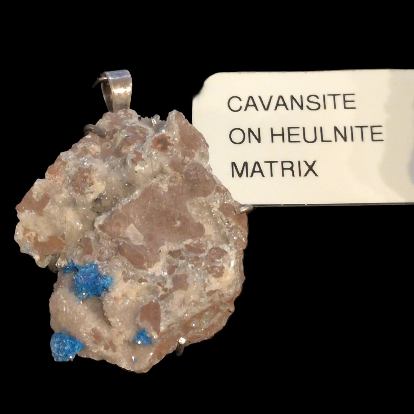 Cavansite on Heulnite Matrix- Pendant