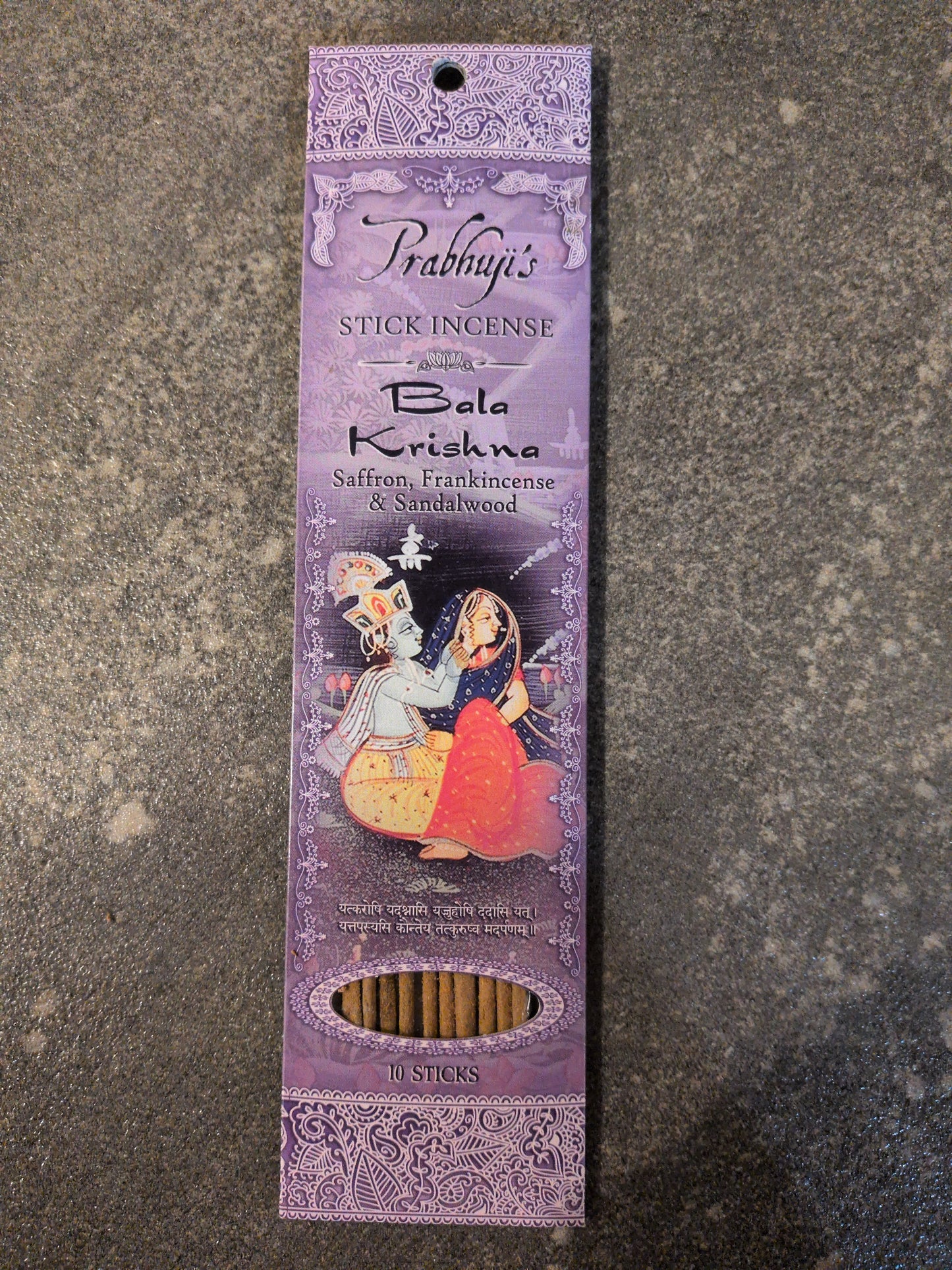 Prabhuji's Incense 10 sticks Bala Krisna
