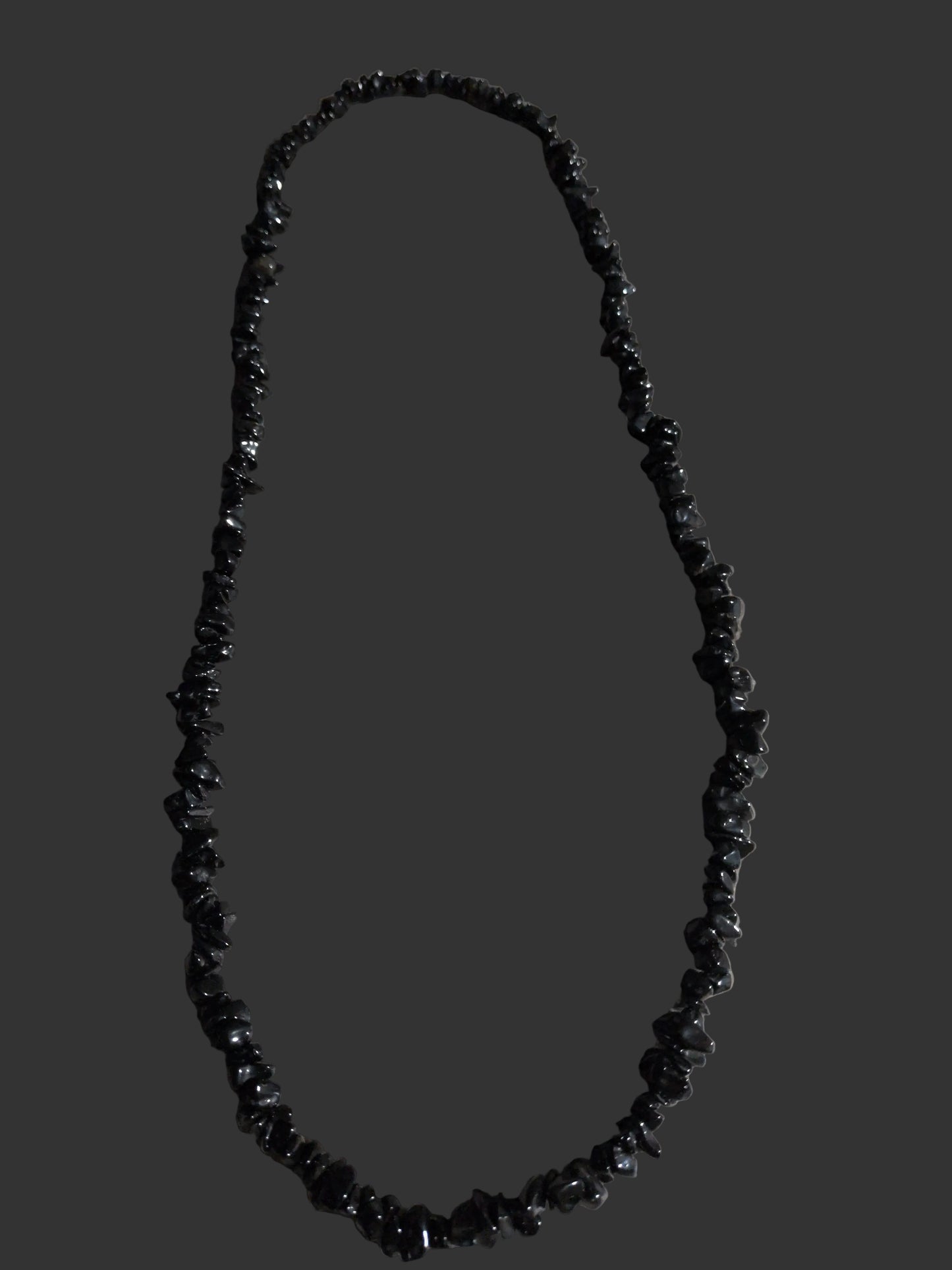 Gemstone Chips Necklace- Black Obsidian