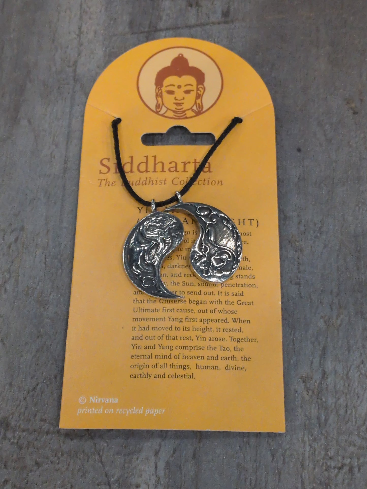Siddharta/ Buddhist Collection Yin Yang Pewter Pendant