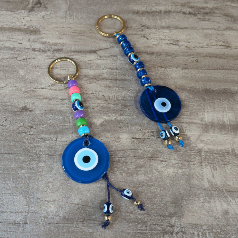 Beaded Evil Eye Talisman Key chain -Assorted colors