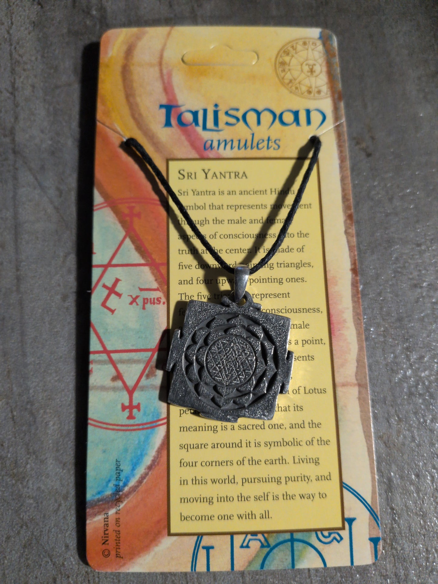 Talisman Amulets Sri Yantra Pewter Pendant