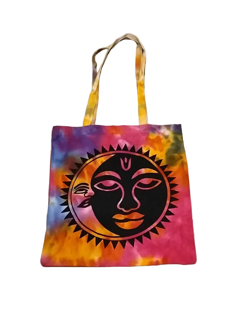 Sun/Moon tyedye canvas tote