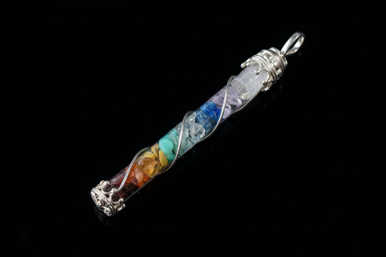 Fused Quartz Vile- Chakra Stones