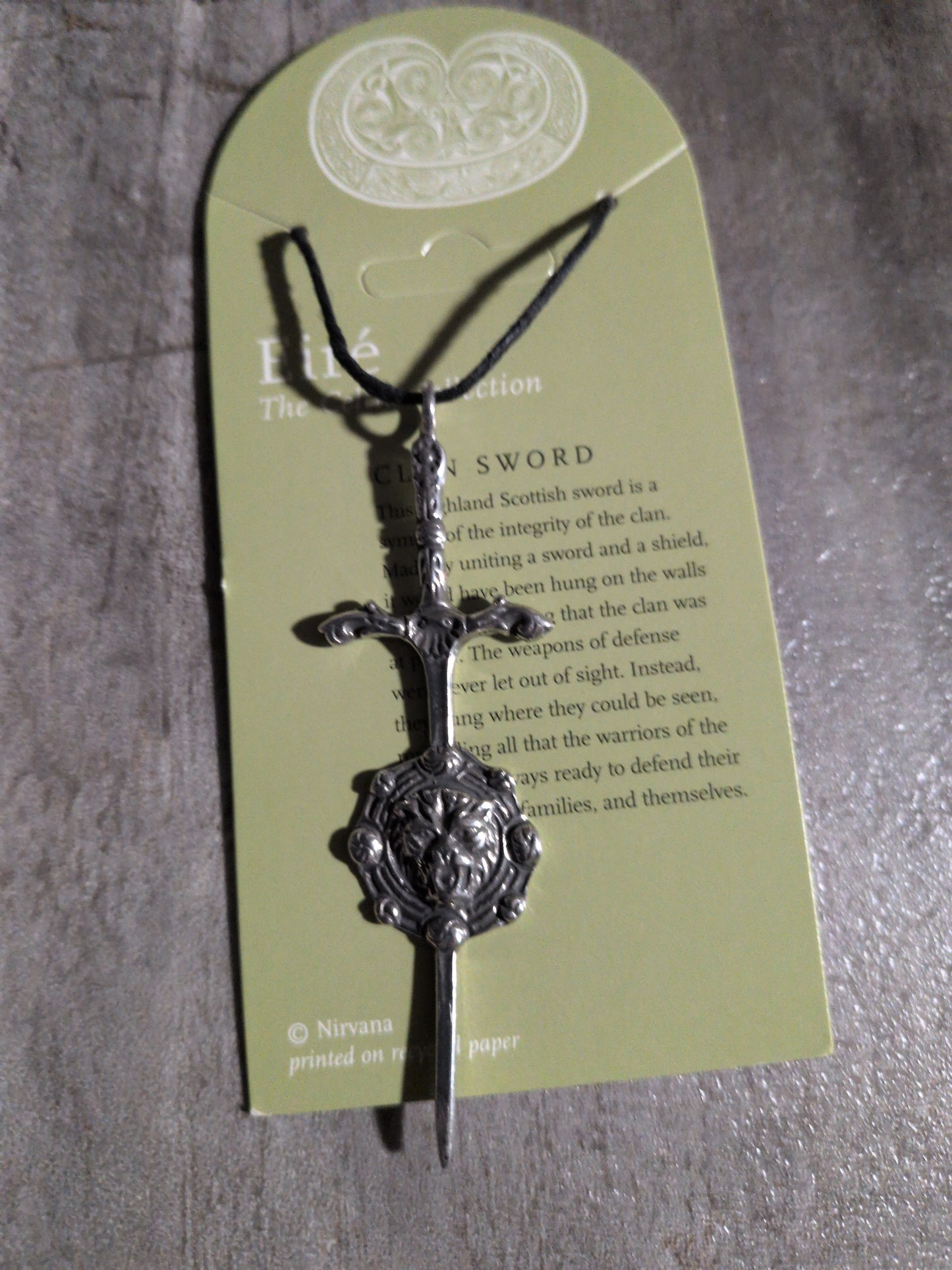 Eiré Celtic Collection Clan Sword Pewter Pendant