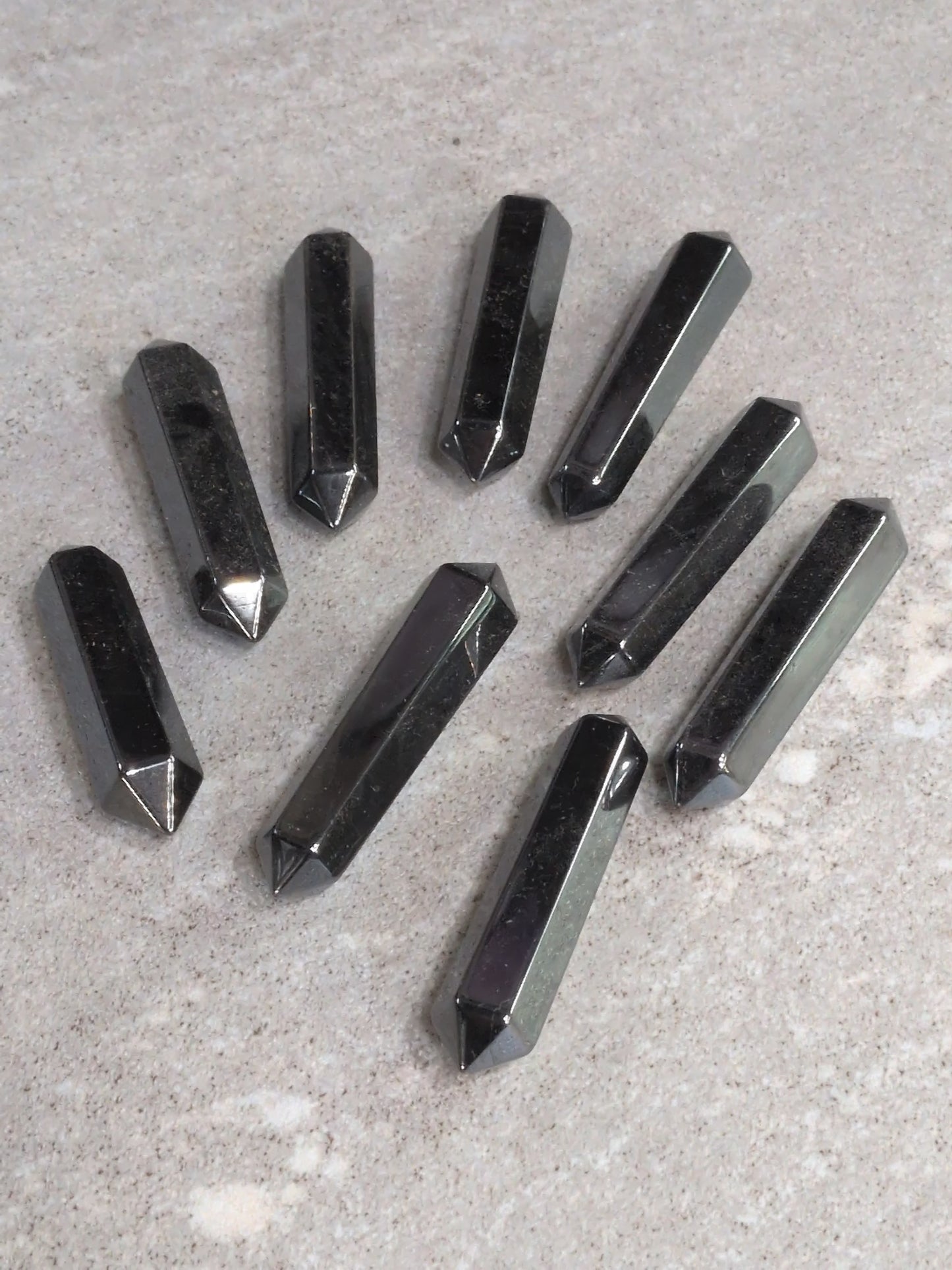 Hematite double point wand