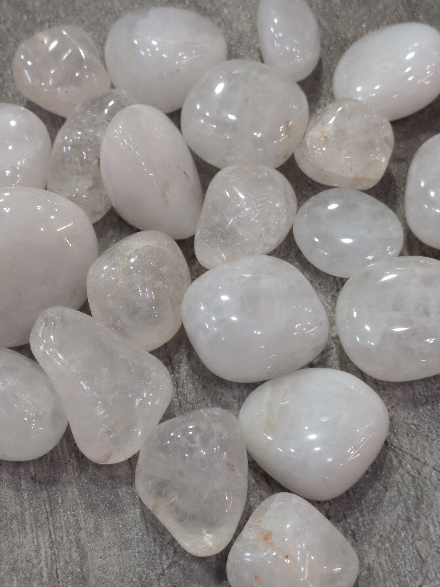 Snowy White Quartz Tumbled stone