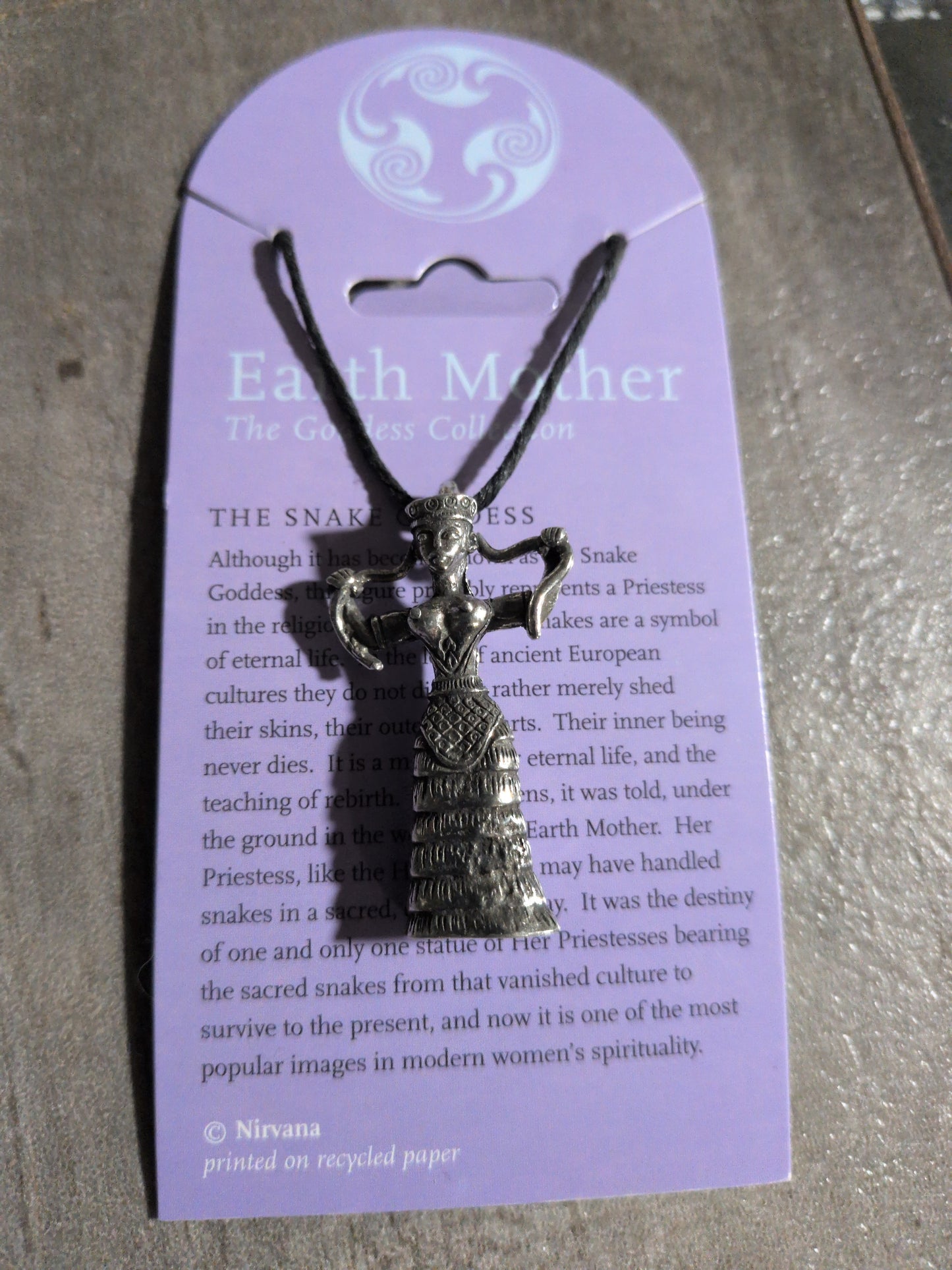 Earth Mother (Goddess Collection) Snake Goddess Pewter Pendant