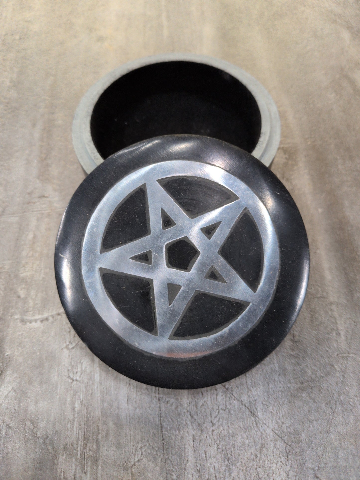 Pentagram black stone box