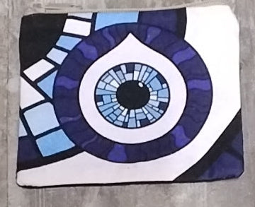 4" x 4.5" Zipper Bag Evil Eye Stained Glass