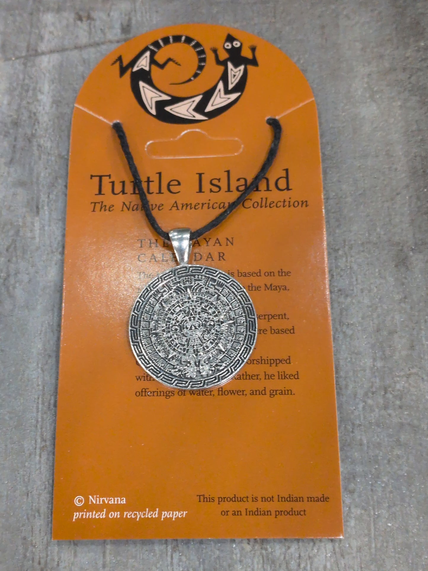 Turtle Island (Native American Collection) Mayan Calendar Pewter Amulet