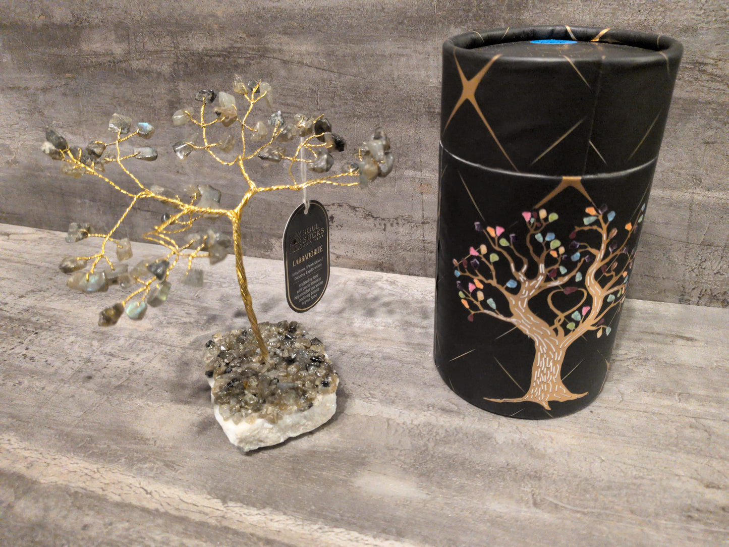 Soul Sticks Rough Stone Base (chips) Gemstone Tree - Labradorite