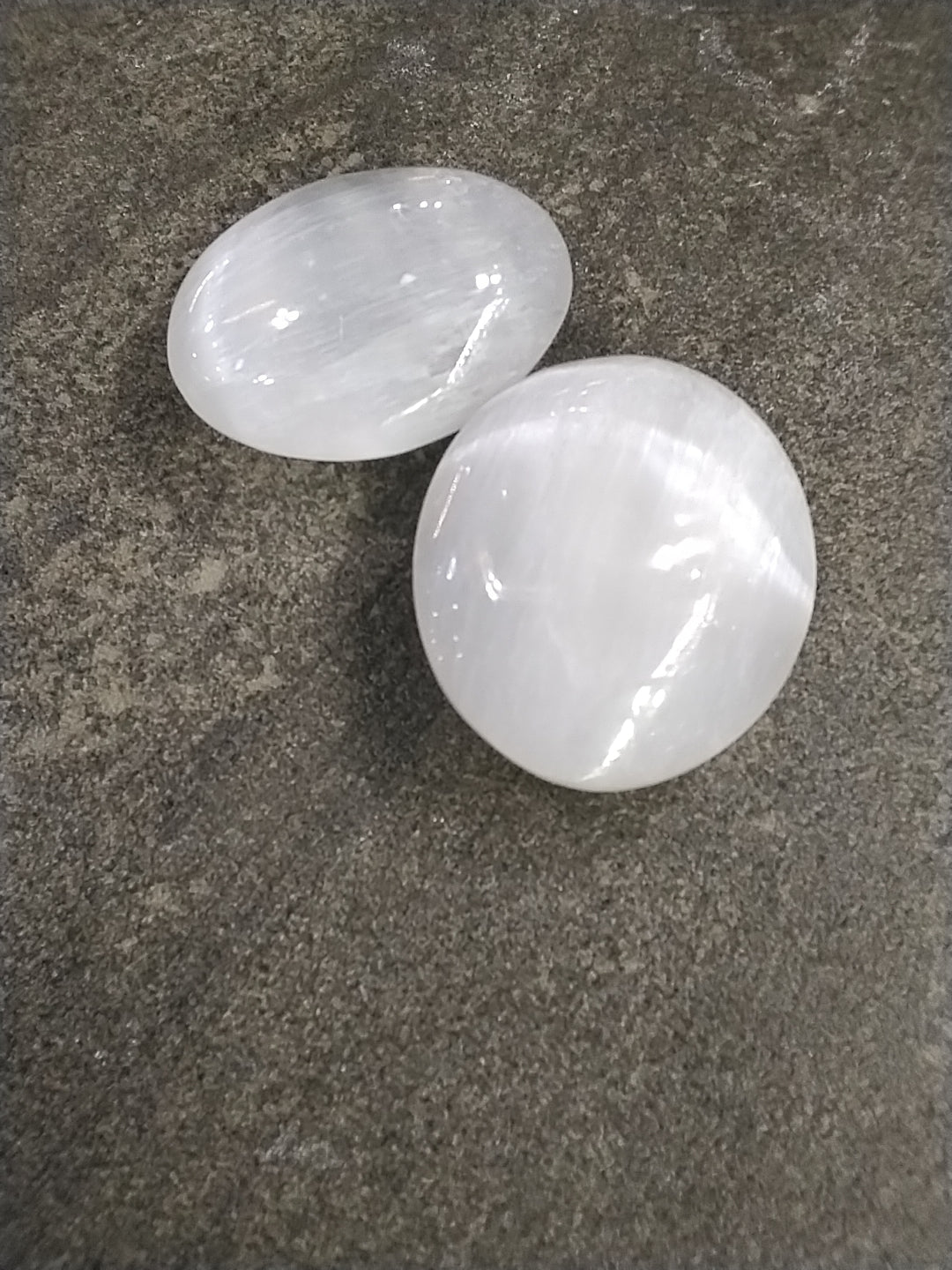 Selenite Palm Stone