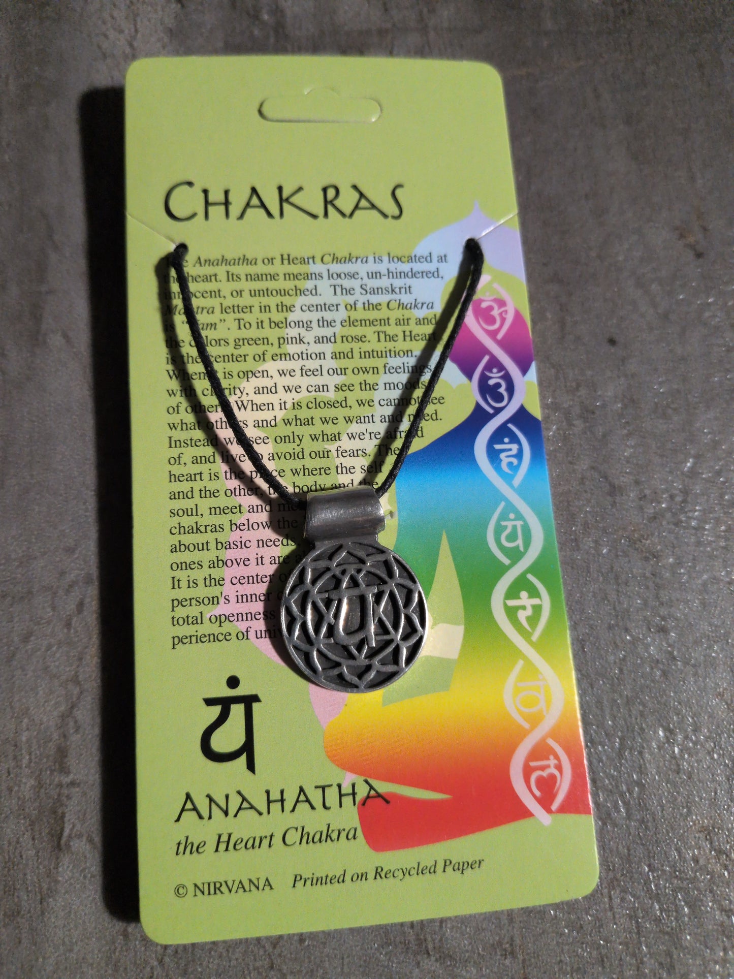 Chakras Collection Anahata / Heart Chakra Pewter Pendant
