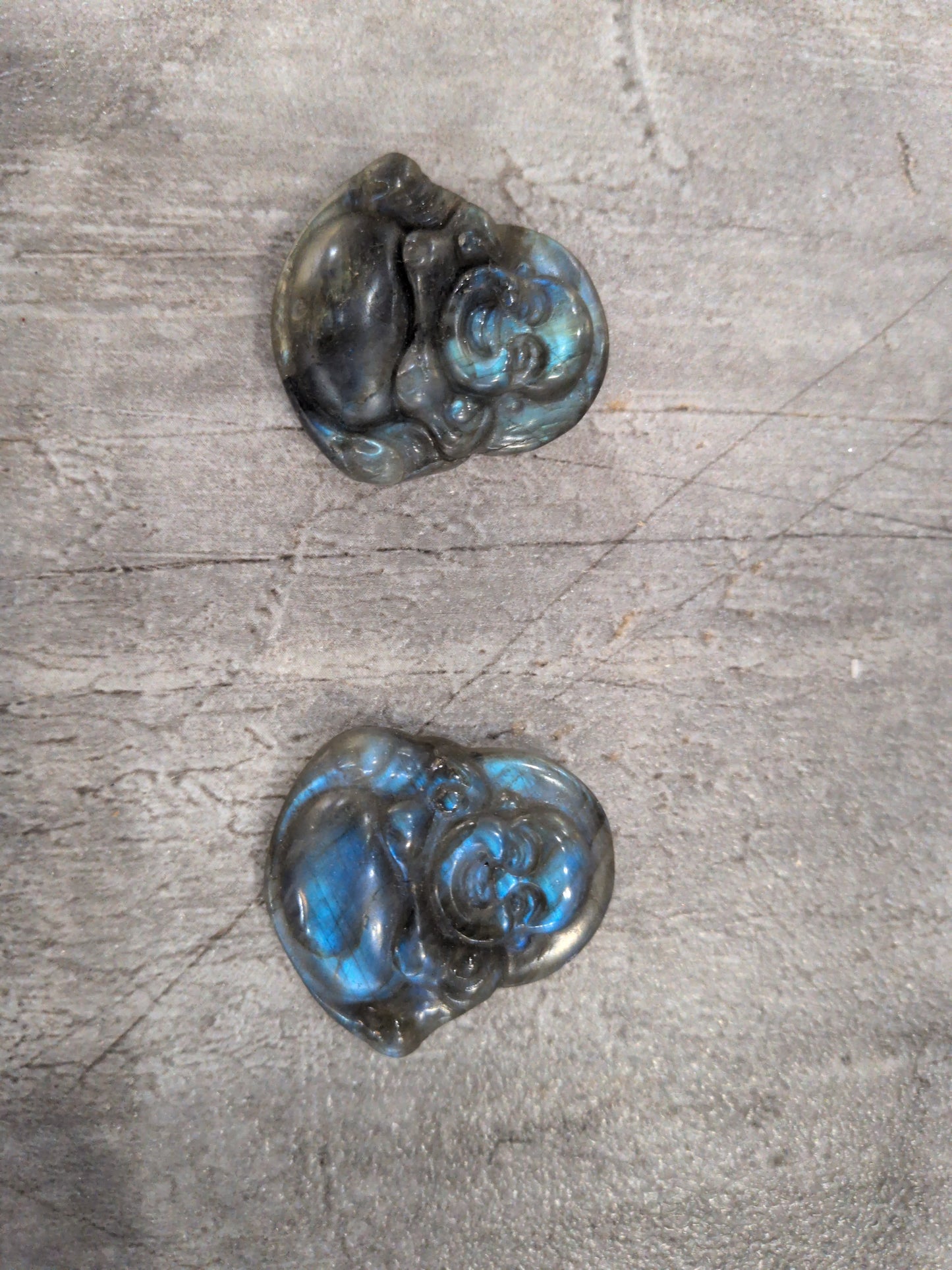 Small labradorite Buddha carved stone