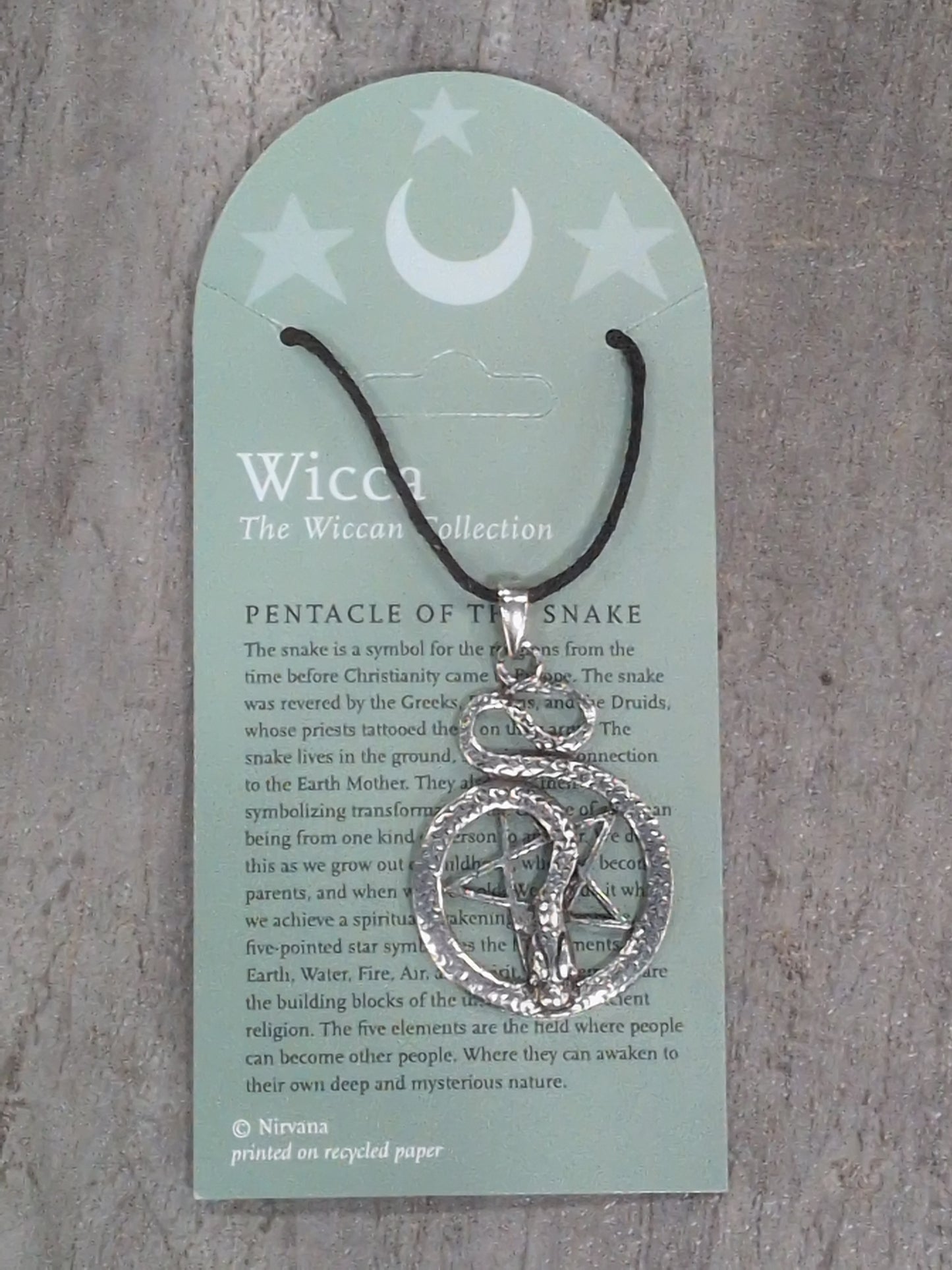 Wicca Collection Pentacle of the Snake Pewter Pendant