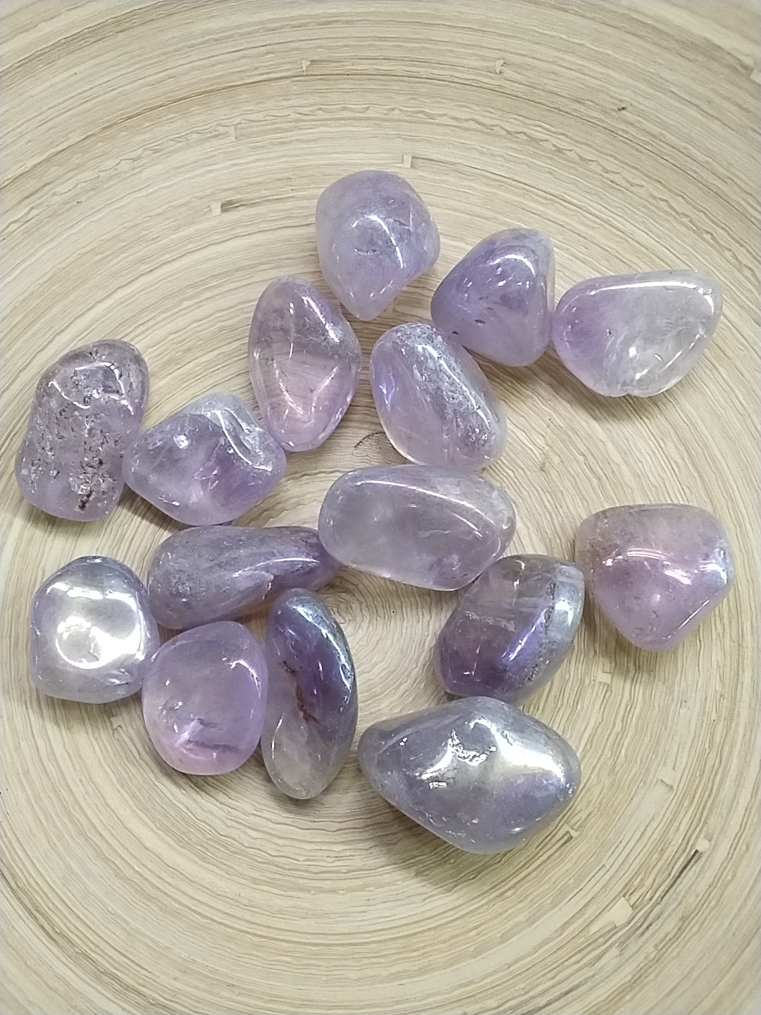 Pearl Aura Amethyst Tumbled stone