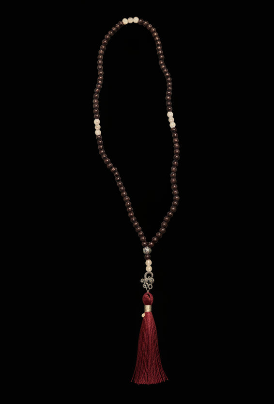 Red Garnet & Rutilated Quartz Mala