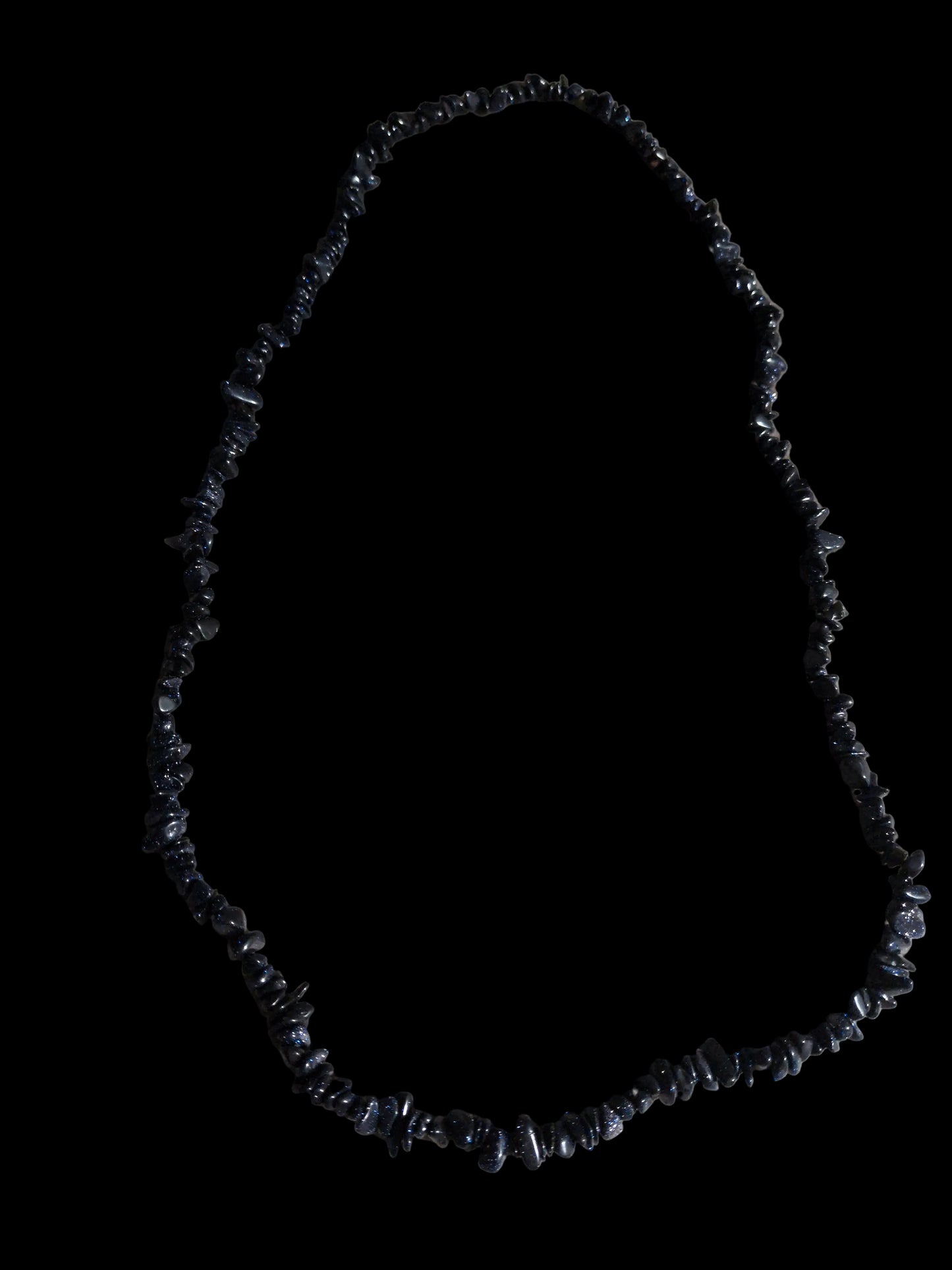 Gemstone Chips Necklace- Blue Goldstone