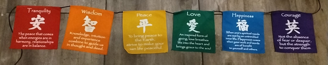 Six Core Buddhist Beliefs flag banner