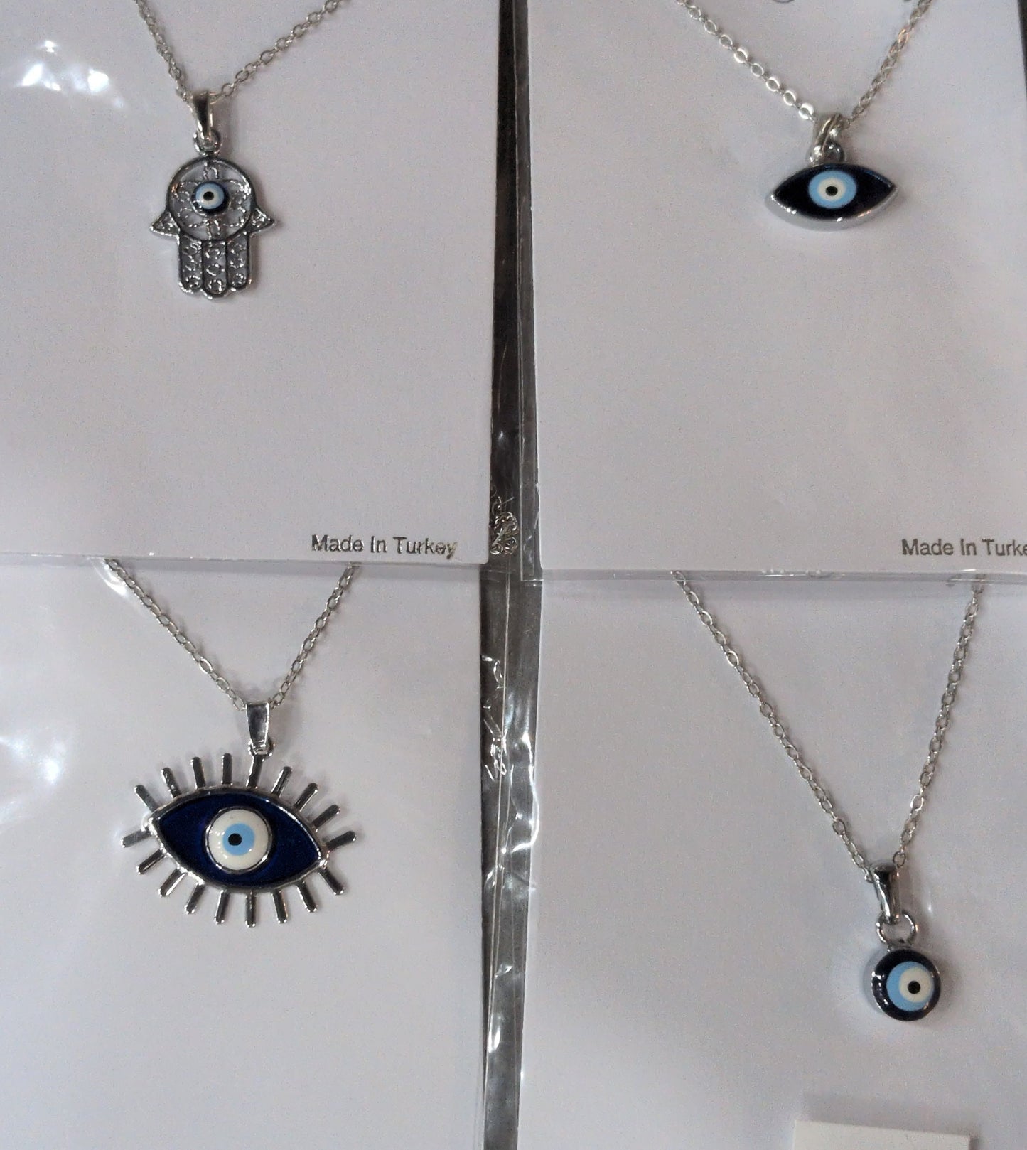 Assorted silver chain Eye Eye Talisman Pendant Necklace