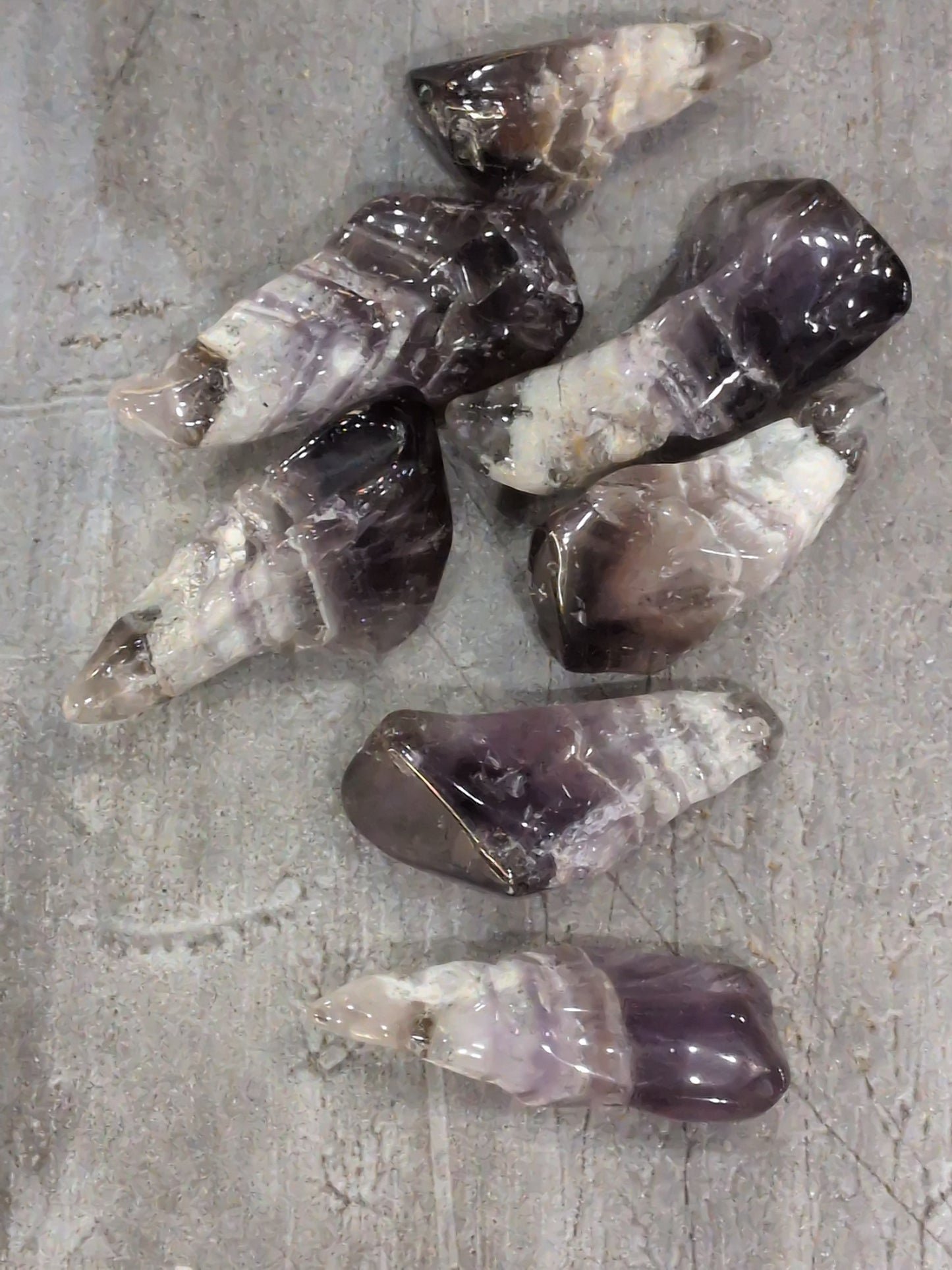 XL Banded Chevron Amethyst Tumbled stone