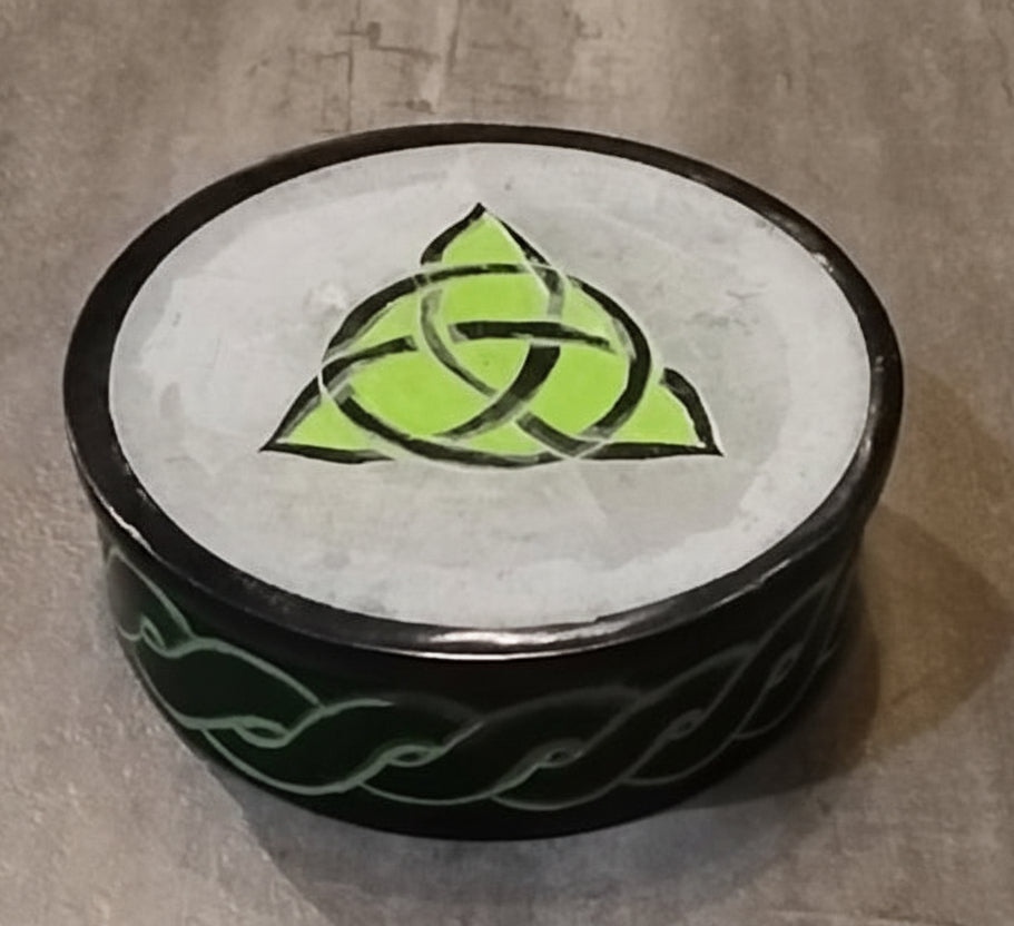 Stone-carved Incense burner w/ Triquetra symbol