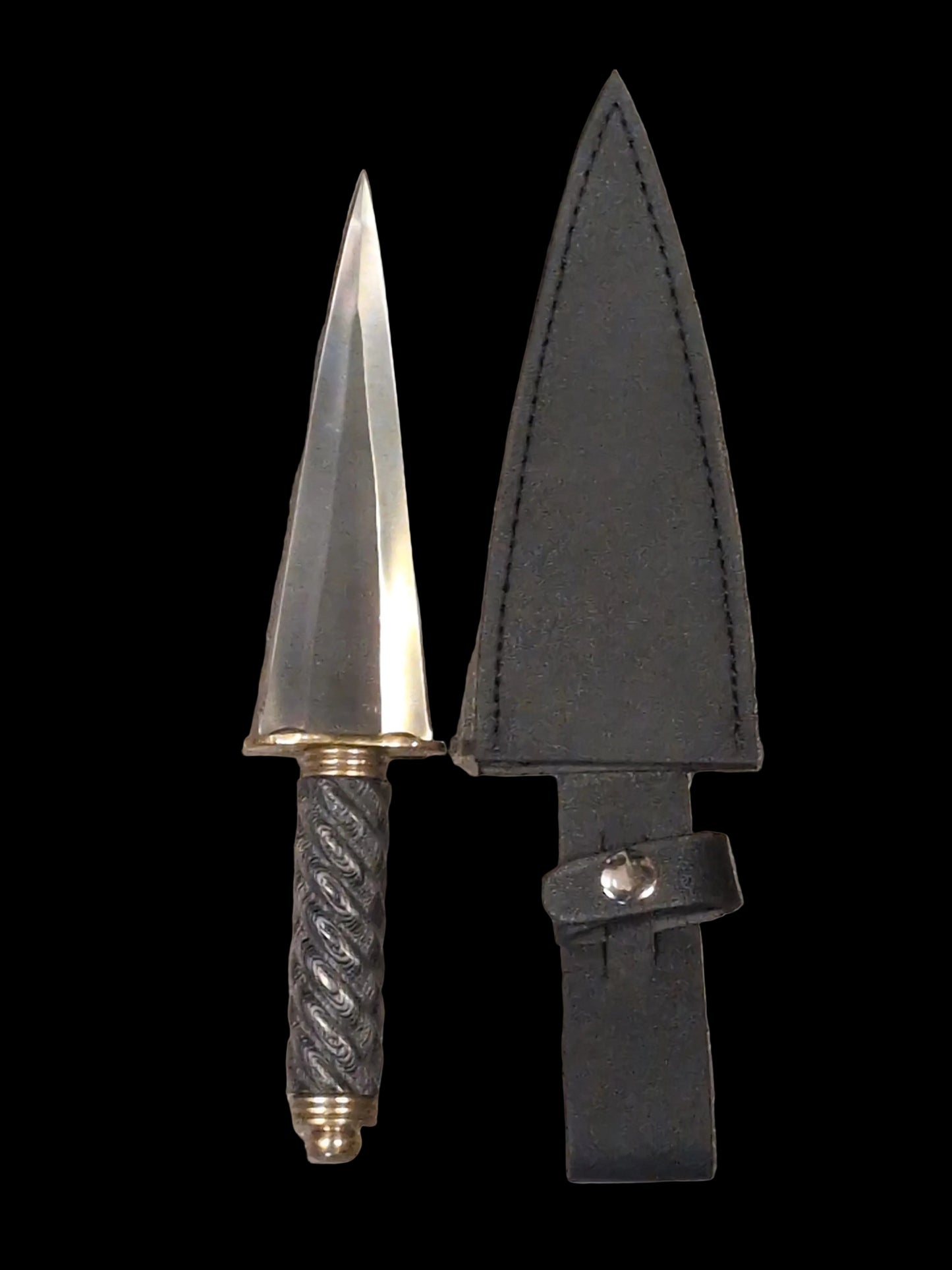 9 1/2" Grey Wood/Brass Athame