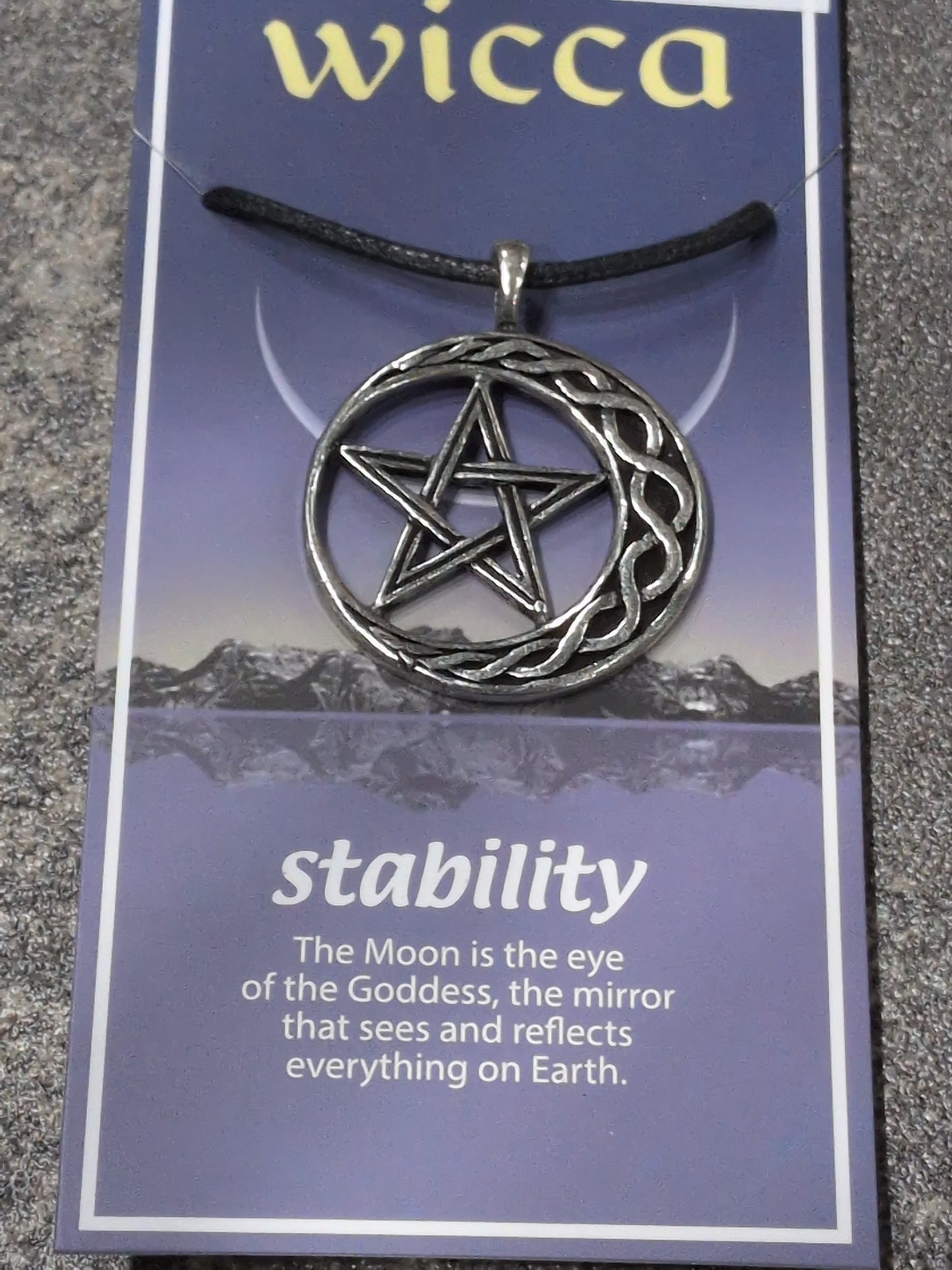 Wicca- Stability Pewter Pendant w/ Leather cord