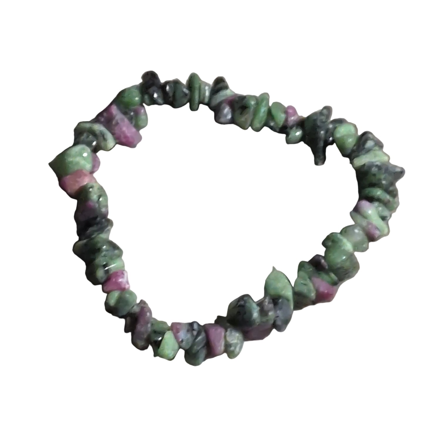 Elastic Chips Bracelet - Ruby Zoisite