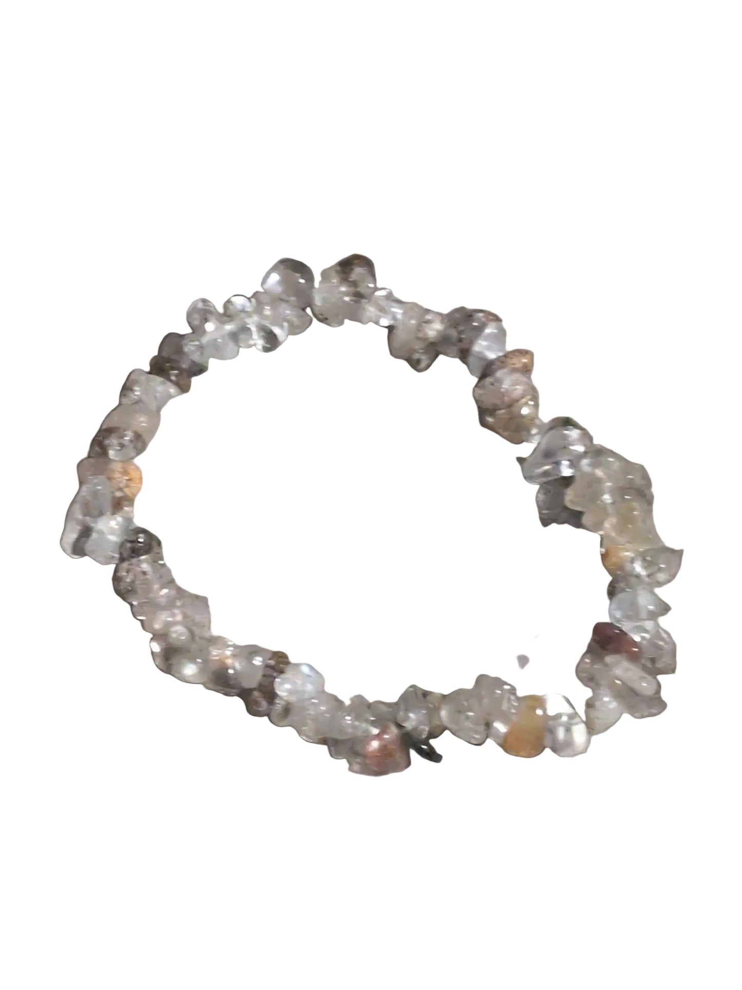 Elastic Chips Bracelet - Green Phantom Quartz