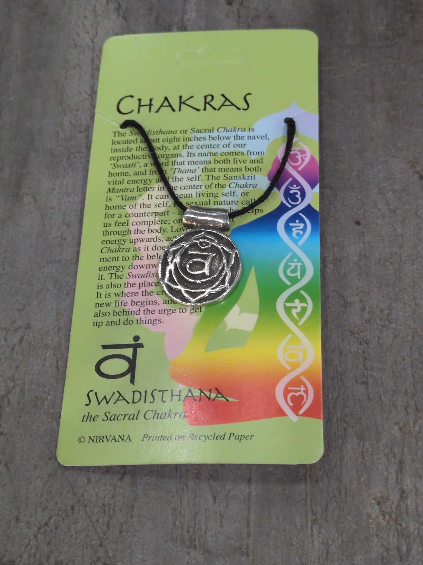 Chakras Collection Swadisthana/ Sacral Chakra Pewter Pendant