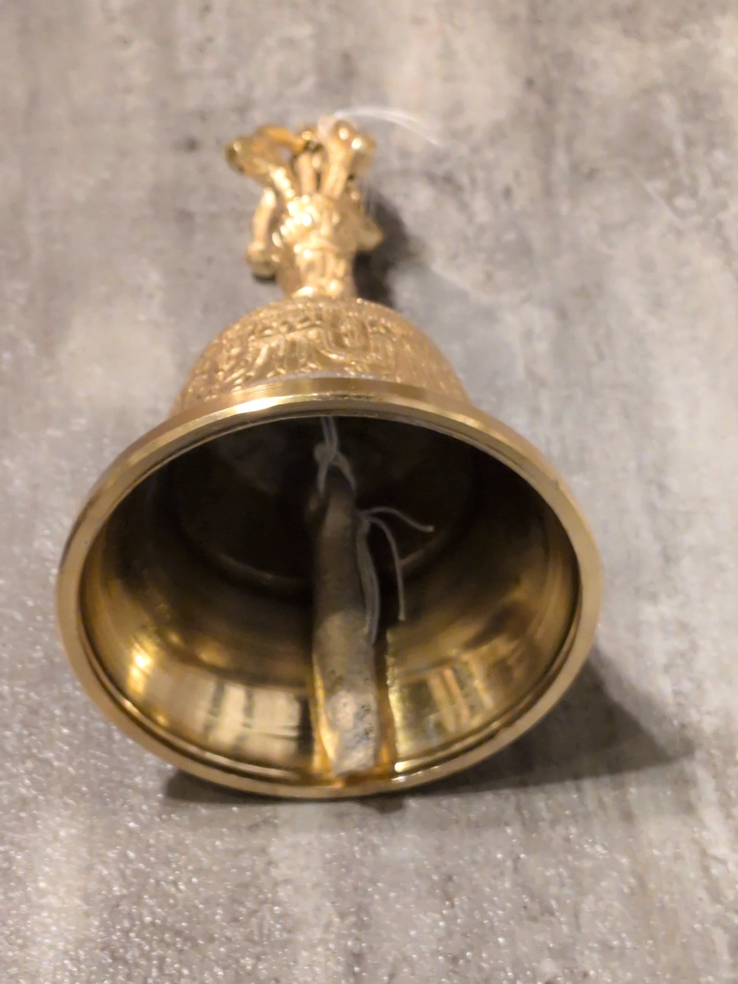 6" Gold Colored Brass Offering Bell w/ Silver Accent Band
