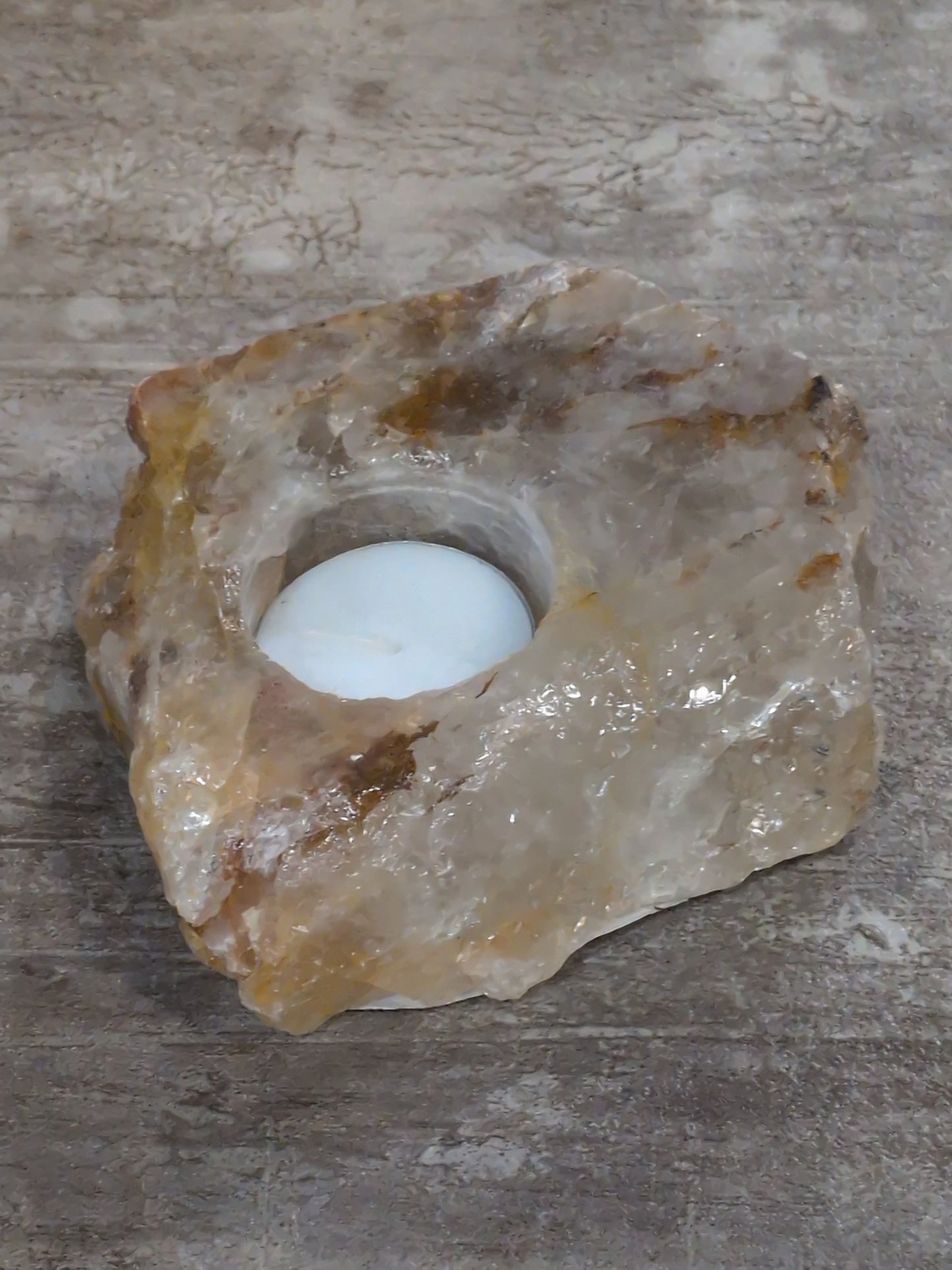 Golden Healer Quartz Tea light holder