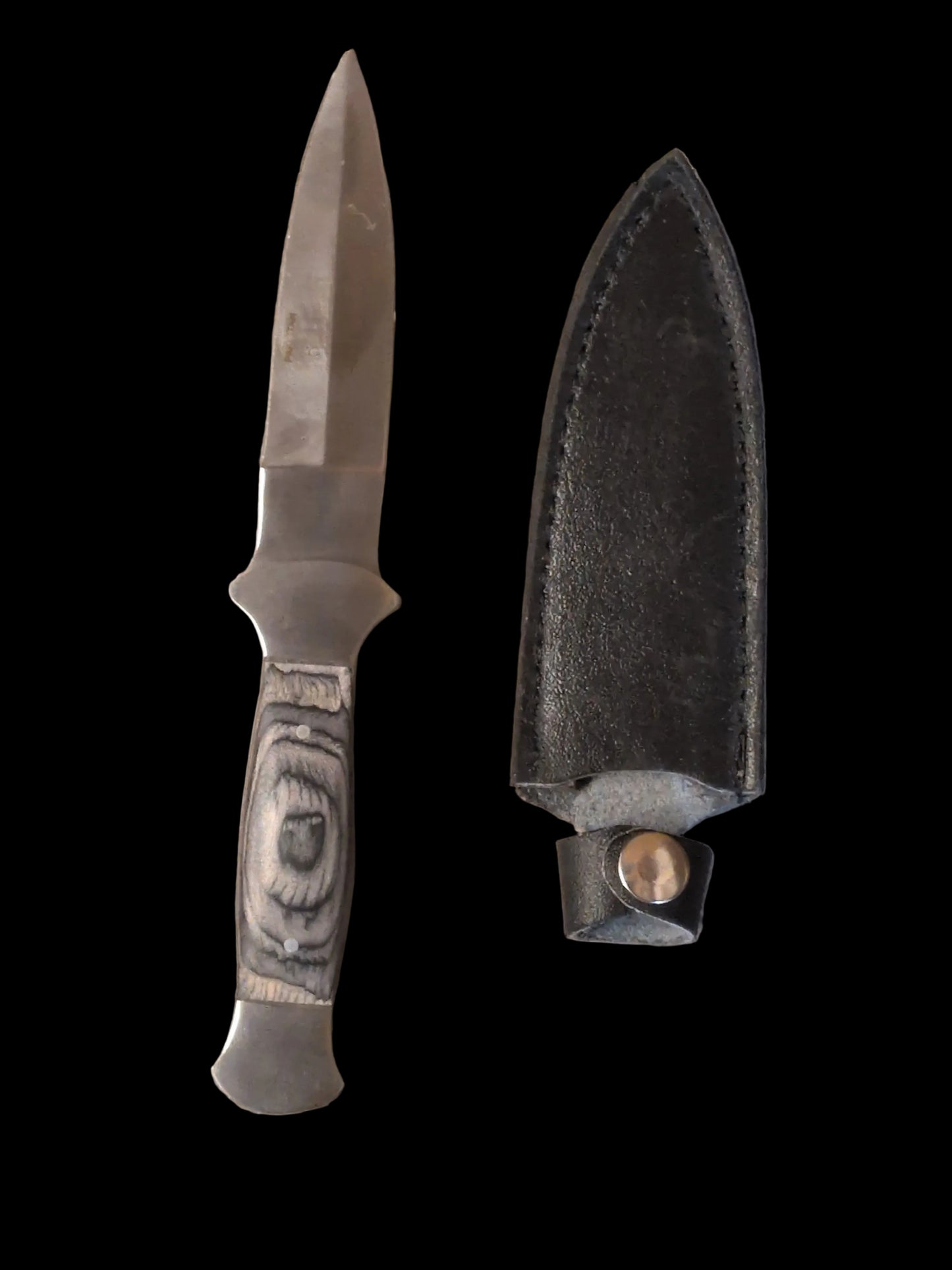 Grey Stained Wood Handle 5" Boot Knife- Athame