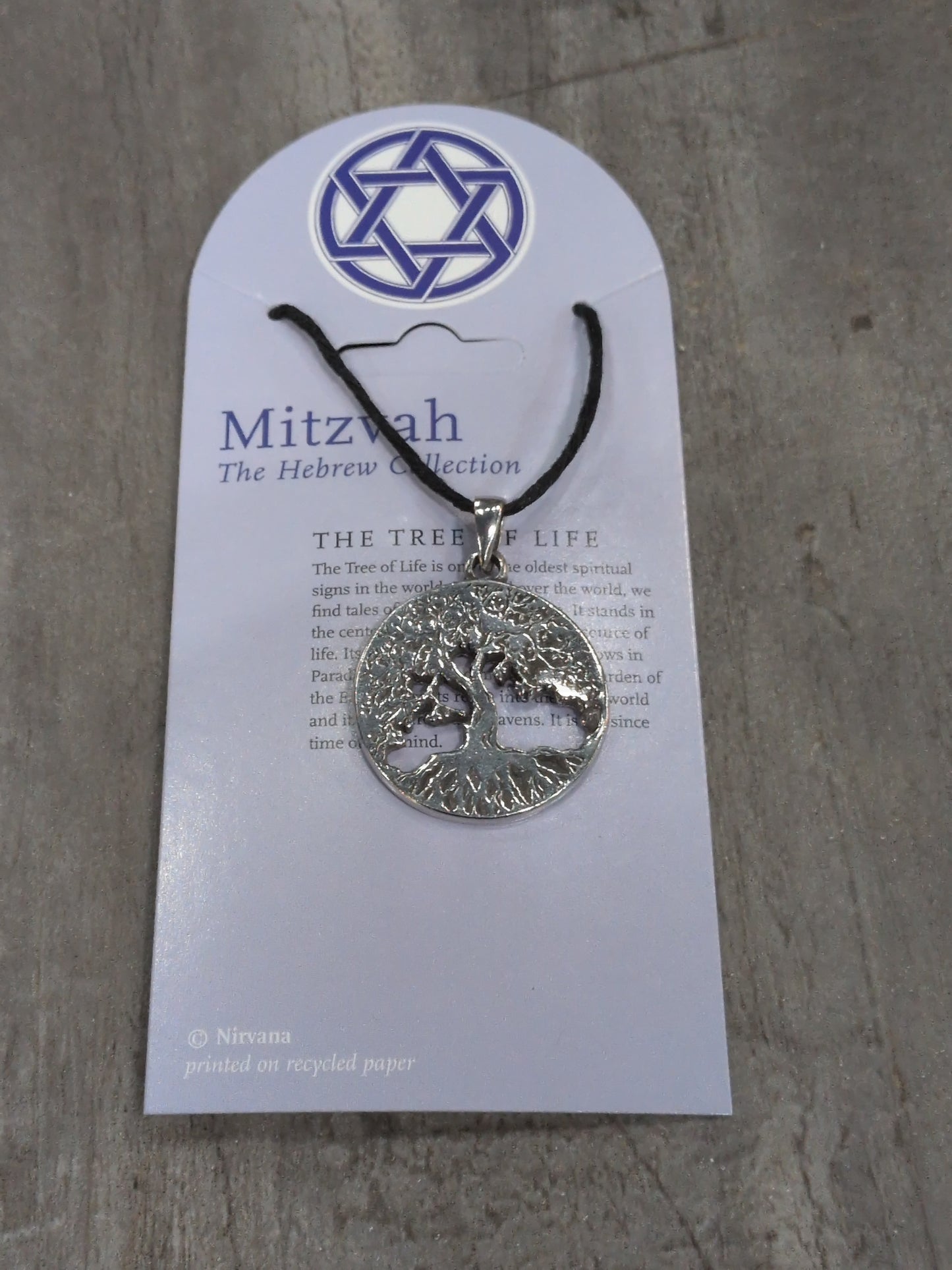 Mitzvah collection Round Tree of Life Pewter Pendant