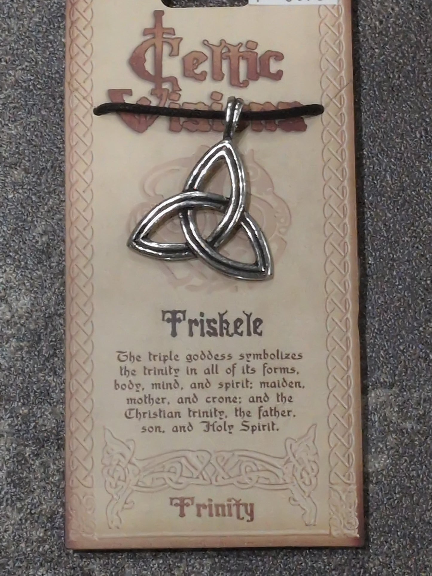 Celtic Visions Triskele Pewter Pendant w/ Leather cord
