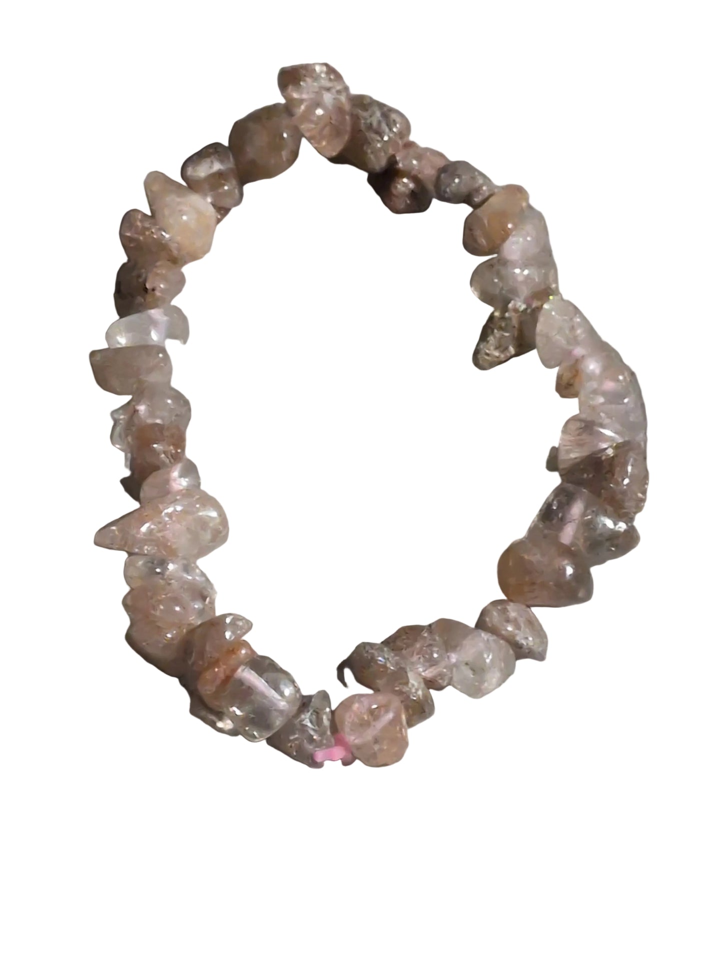 Elastic Chips Bracelet - Rutilated Quartz (copper color)