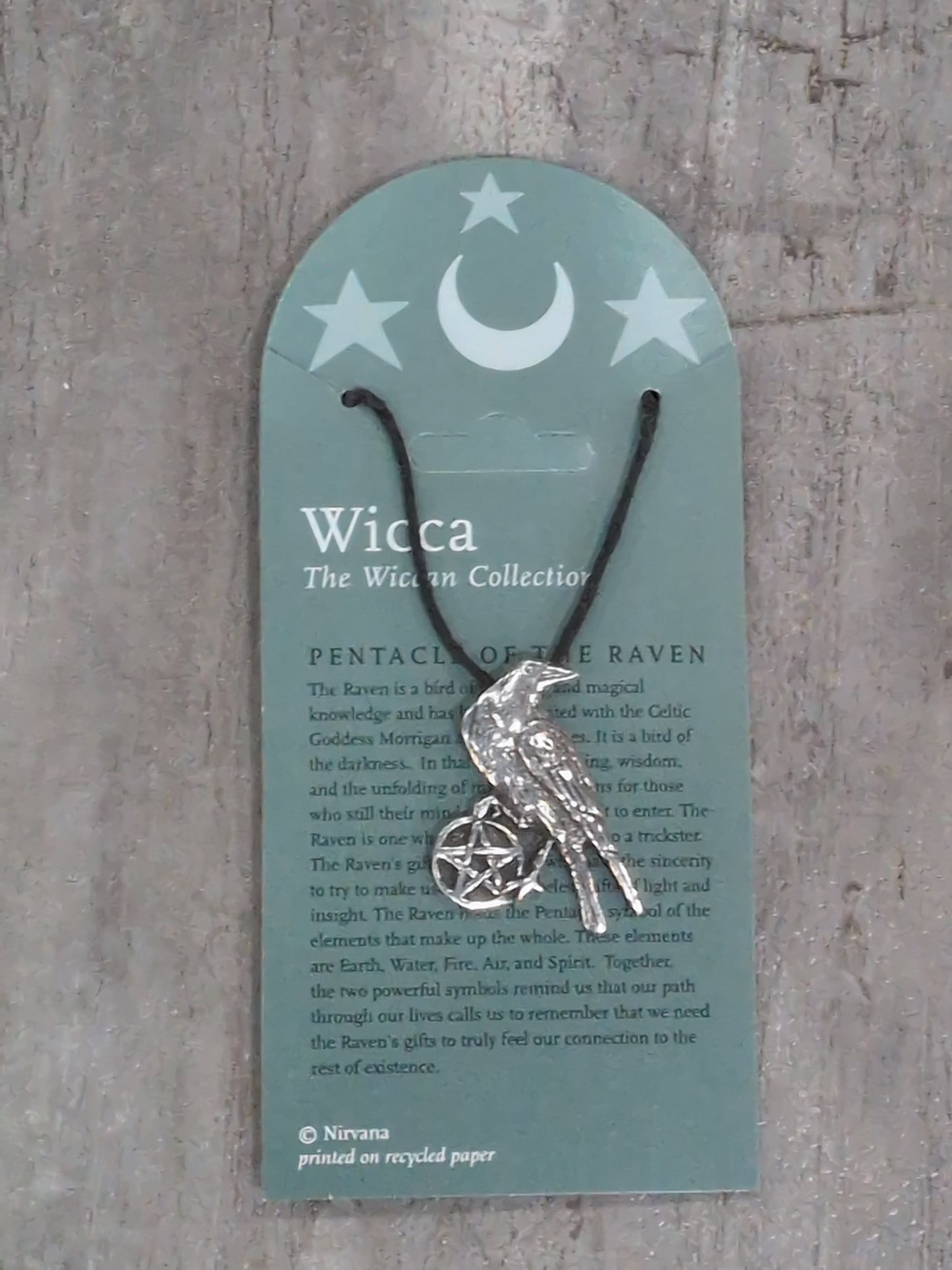 Wicca Collection Pentacle of the Raven Pewter Pendant