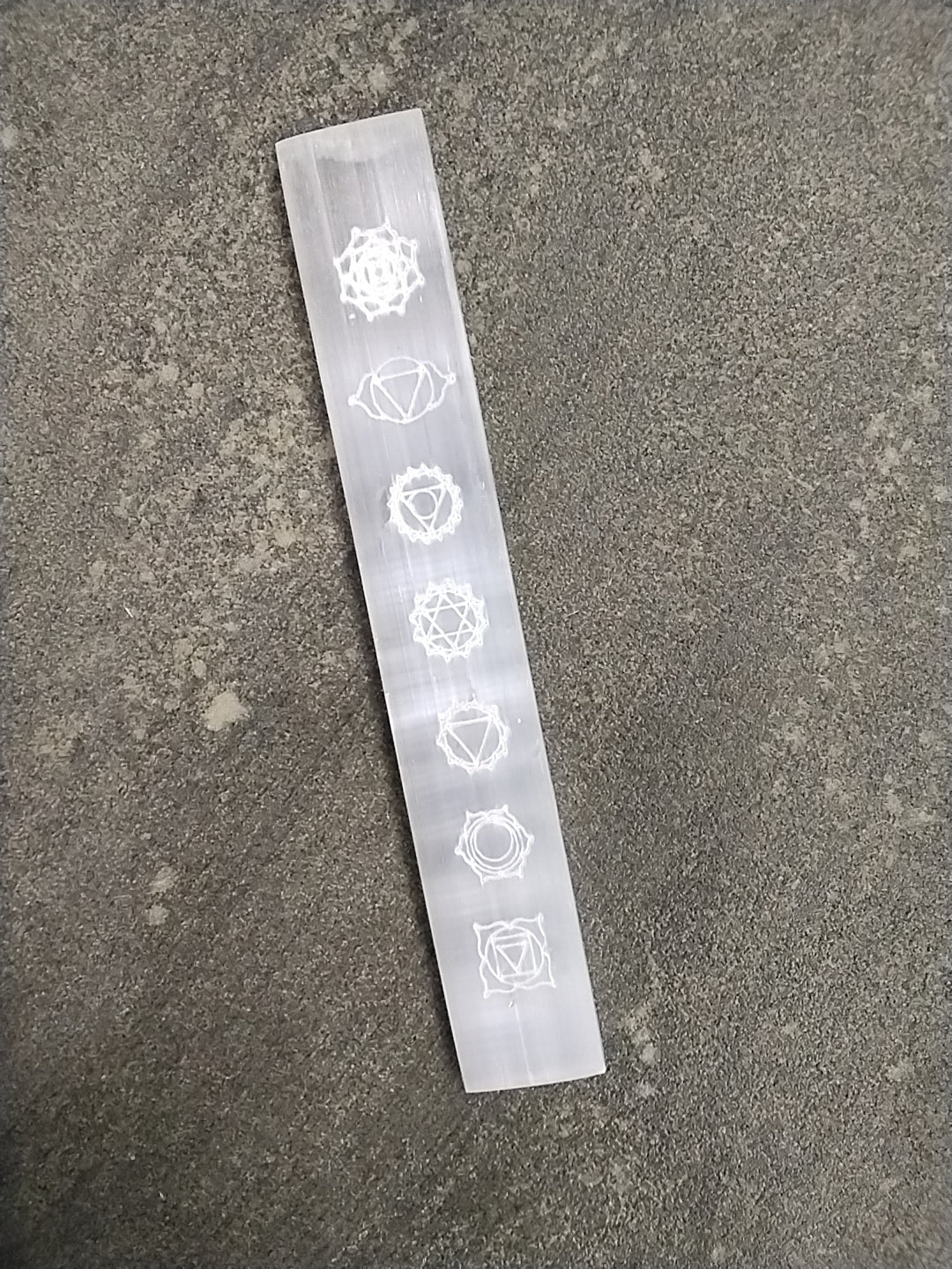 Polished Selenite Chakras bar