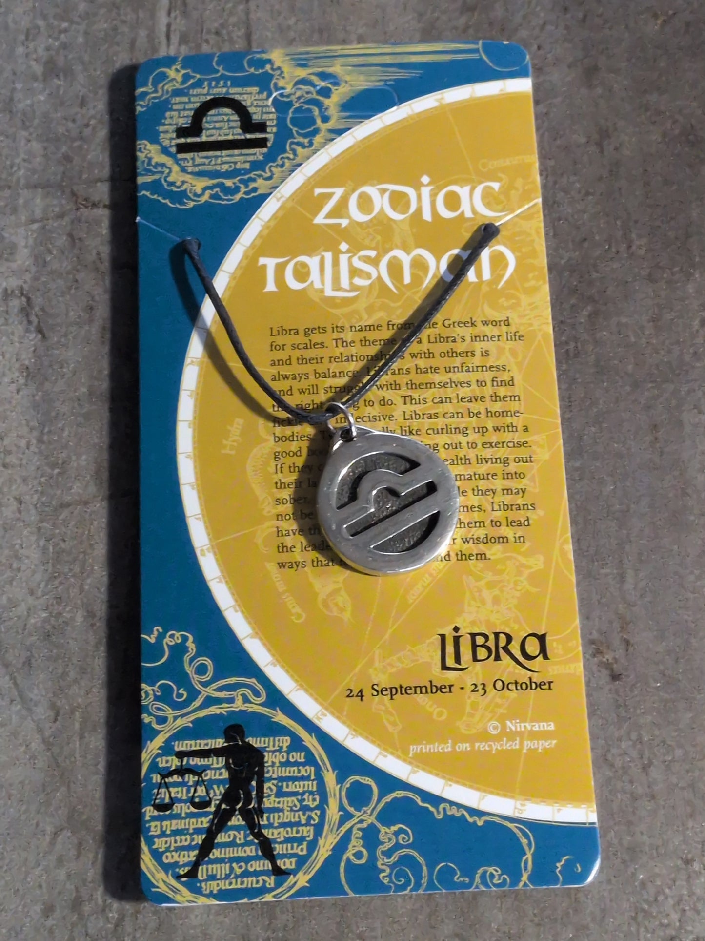Zodiac Talisman Libra Pewter Amulet