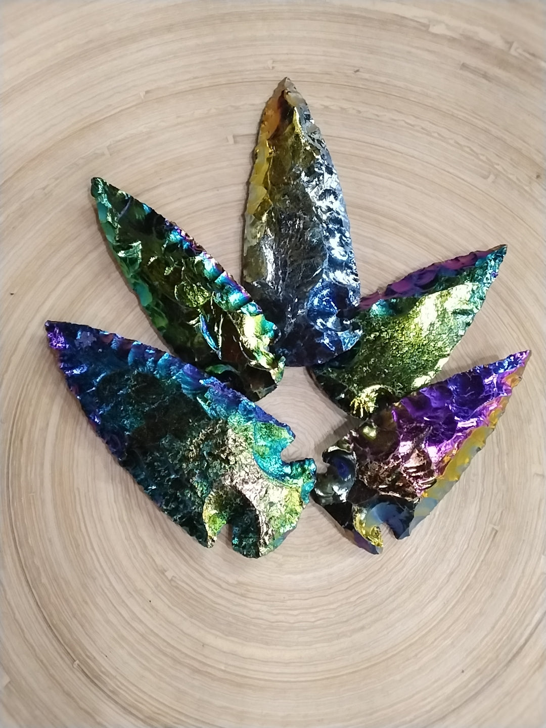 Large Titanium-coated Agate Arrowhead