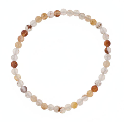 4mm Dendric Agate round bead bracelet