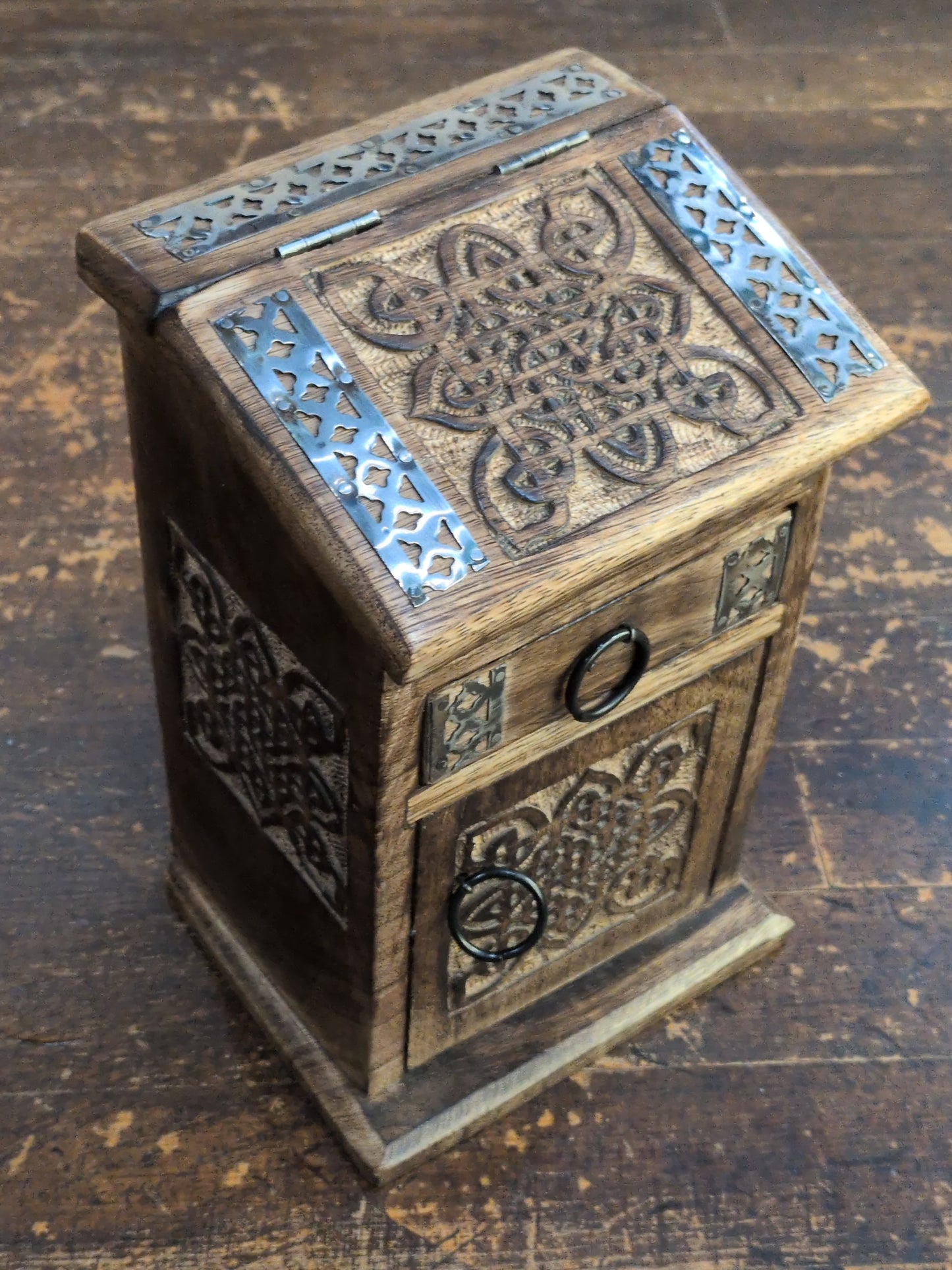 Celtic Knot carved wood Altar box