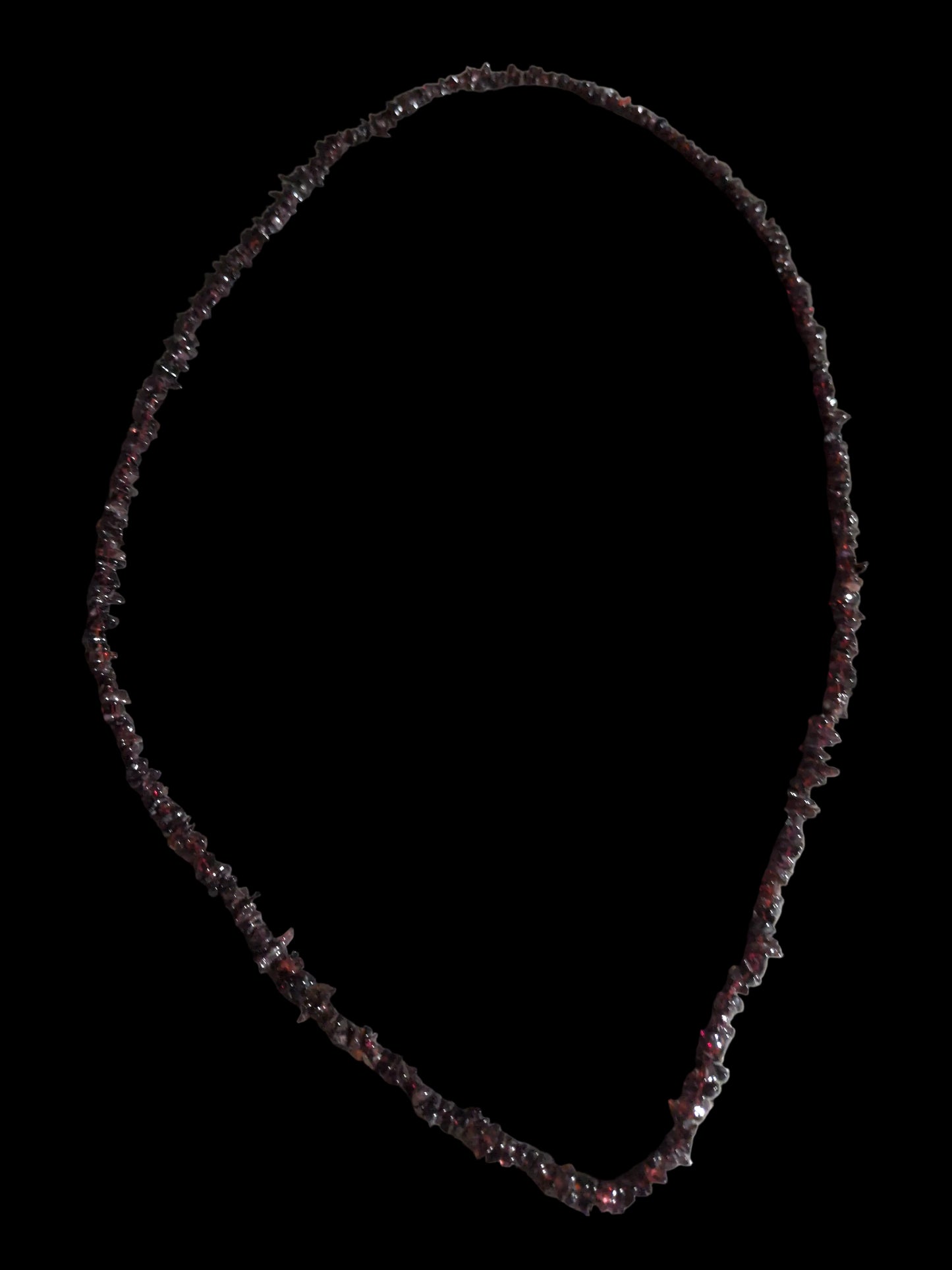 Gemstone Chips Necklace- Red Garnet