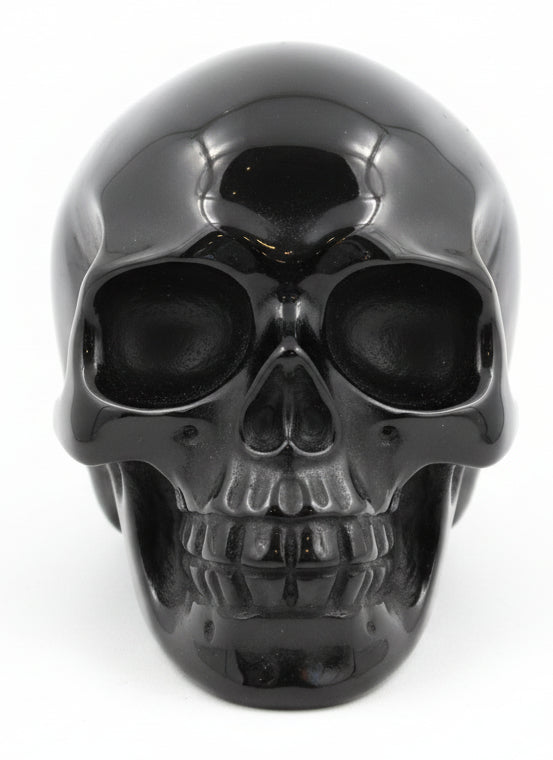 Black Obsidian Skull statue