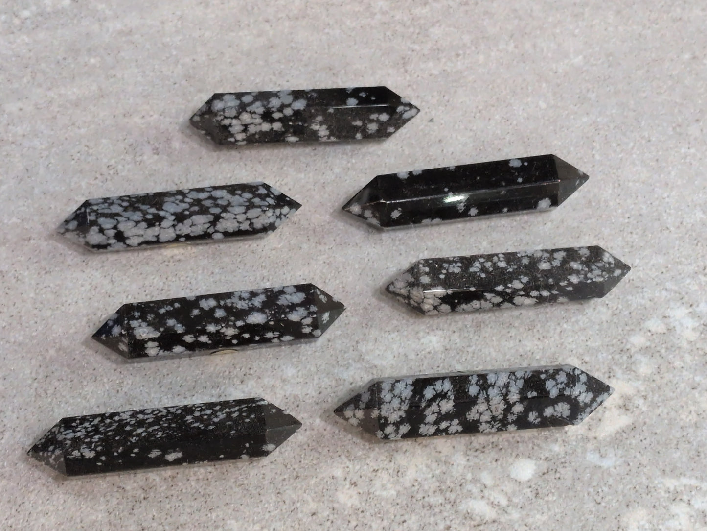 Snowflake Obsidian double point wand