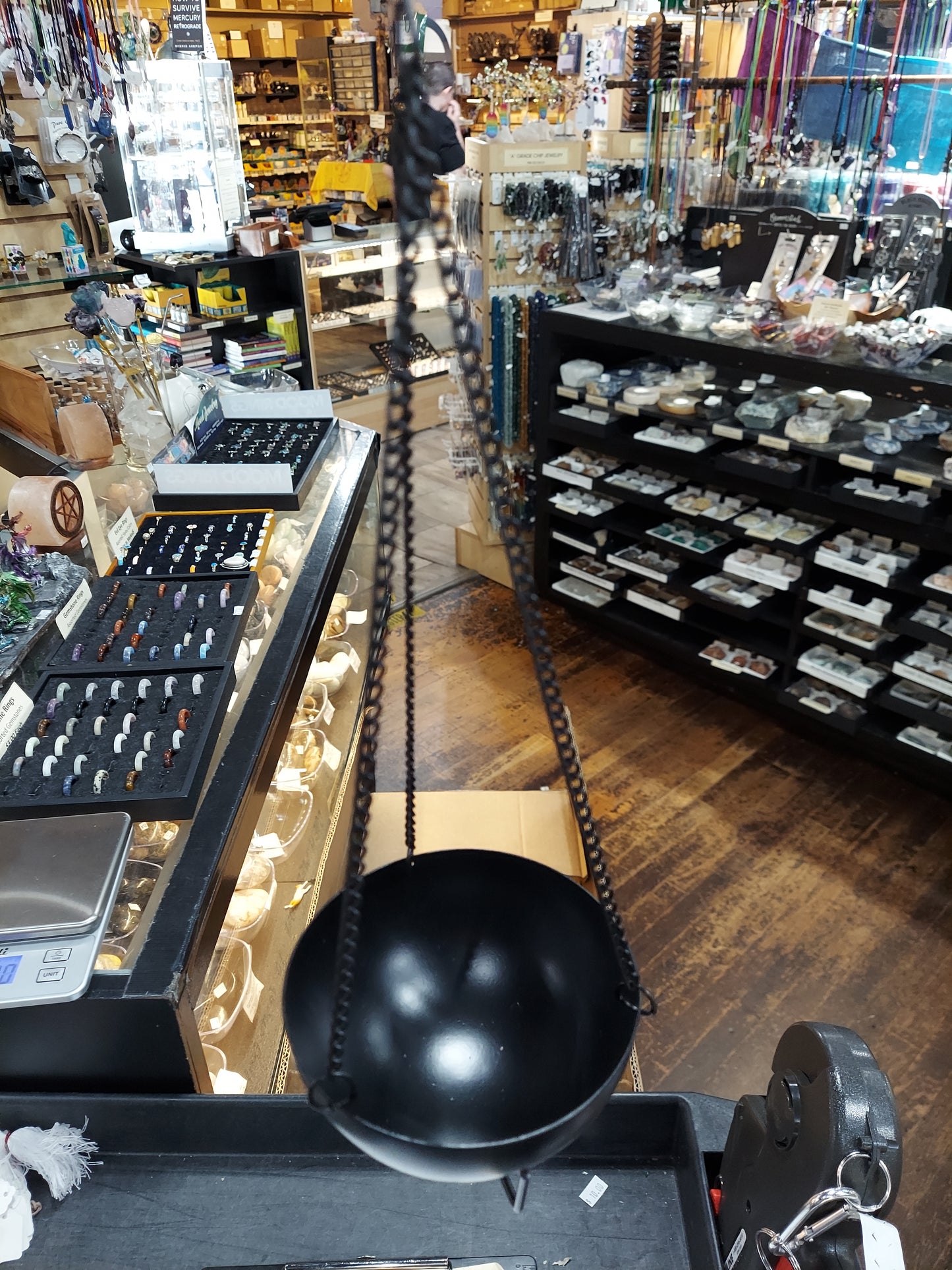 5 ½" Black Hanging Metal Cauldron.