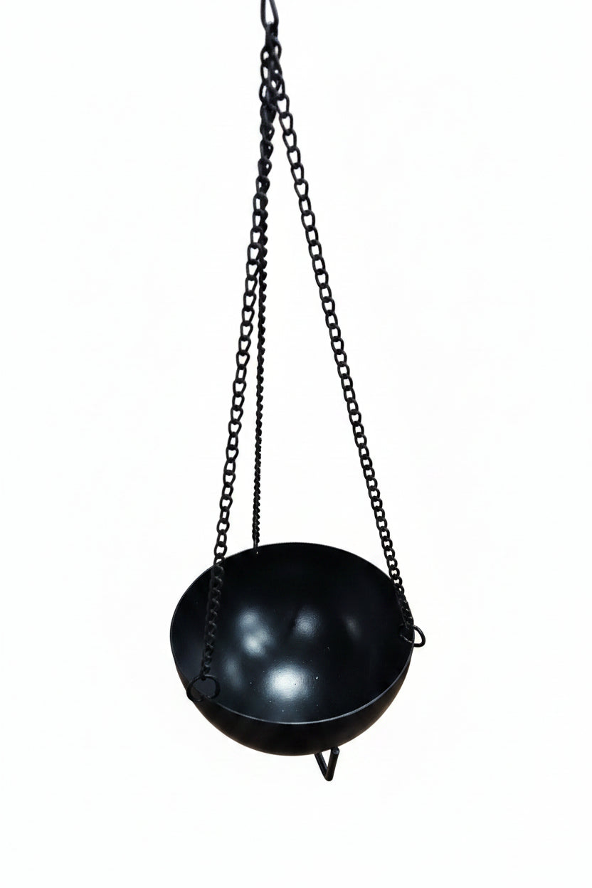 5 ½" Black Hanging Metal Cauldron.